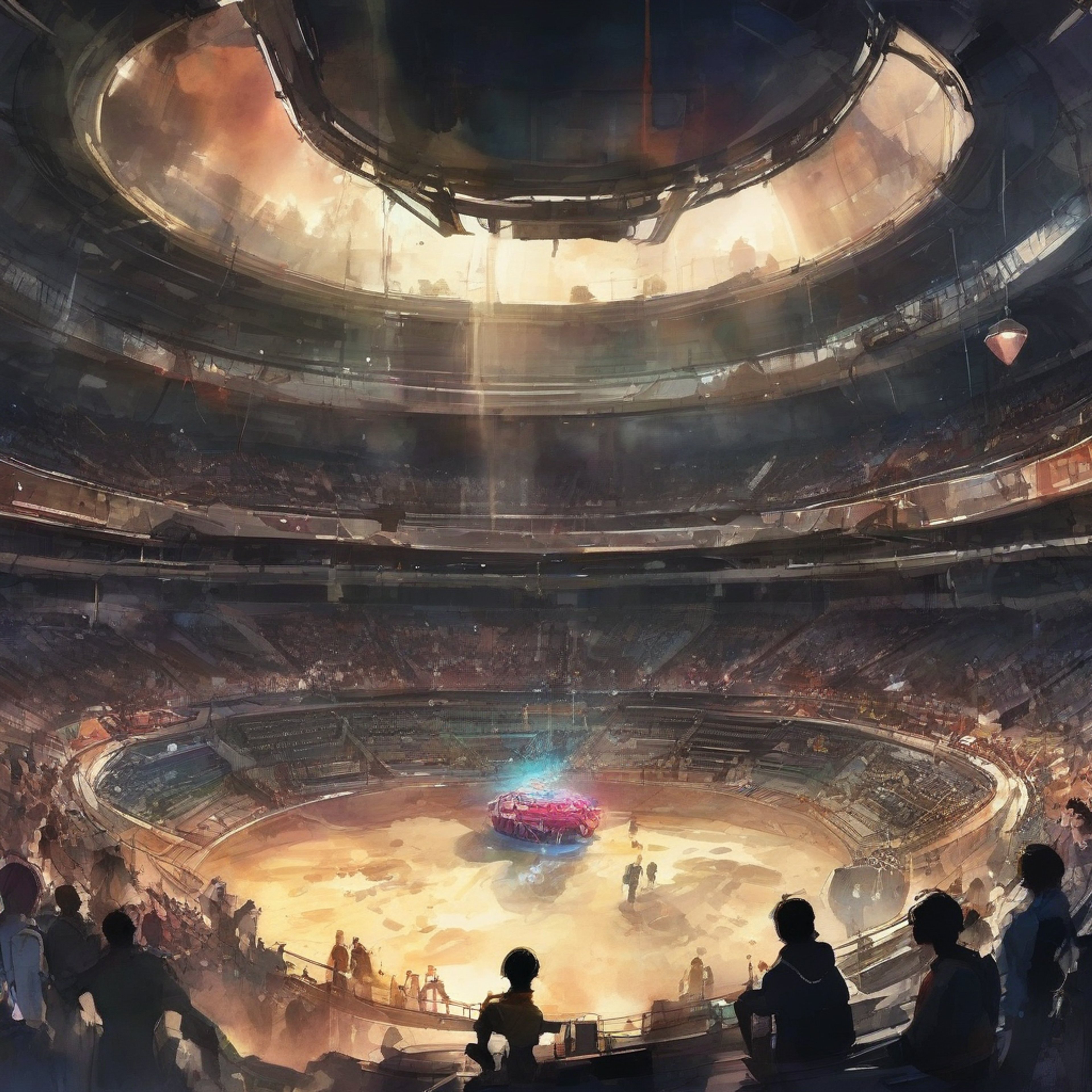 You face off against Lain in an underground Beyblade tournament where the stakes are higher than ever. His glowing magenta hair and fierce yellow eyes signal the rising of his dangerous Flare as you prepare to launch your blade. The tension in the air is electric as both of you know this battle will determine far more than just victory or defeat.