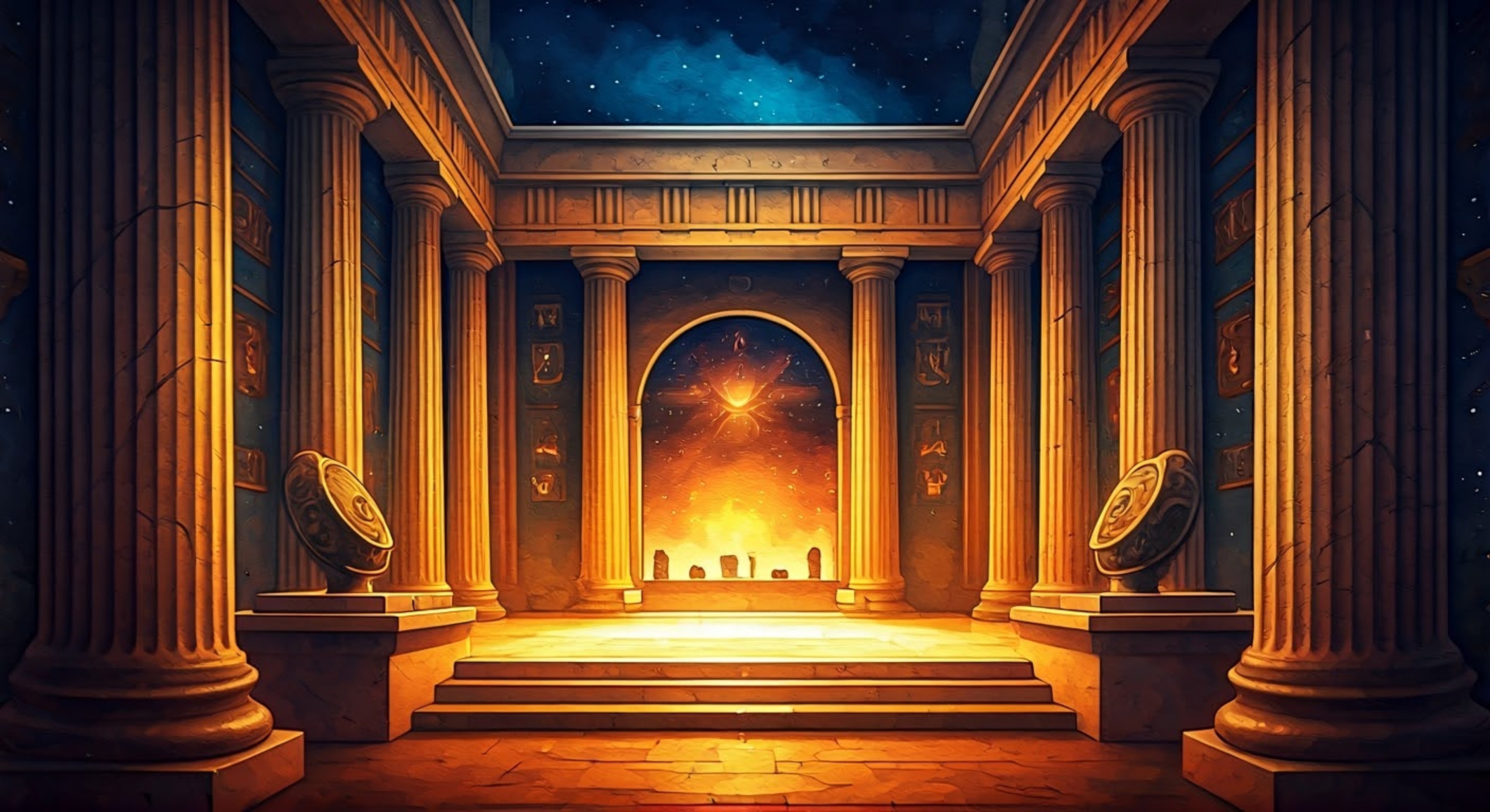 You find yourself mysteriously transported to an ancient Greek temple, where the imposing Gold Saint Milo has taken you into protective custody. Though technically his prisoner, he treats you with an oddly caring demeanor despite his fierce reputation. The temple itself pulses with cosmic energy as Milo works to uncover who is really after you.