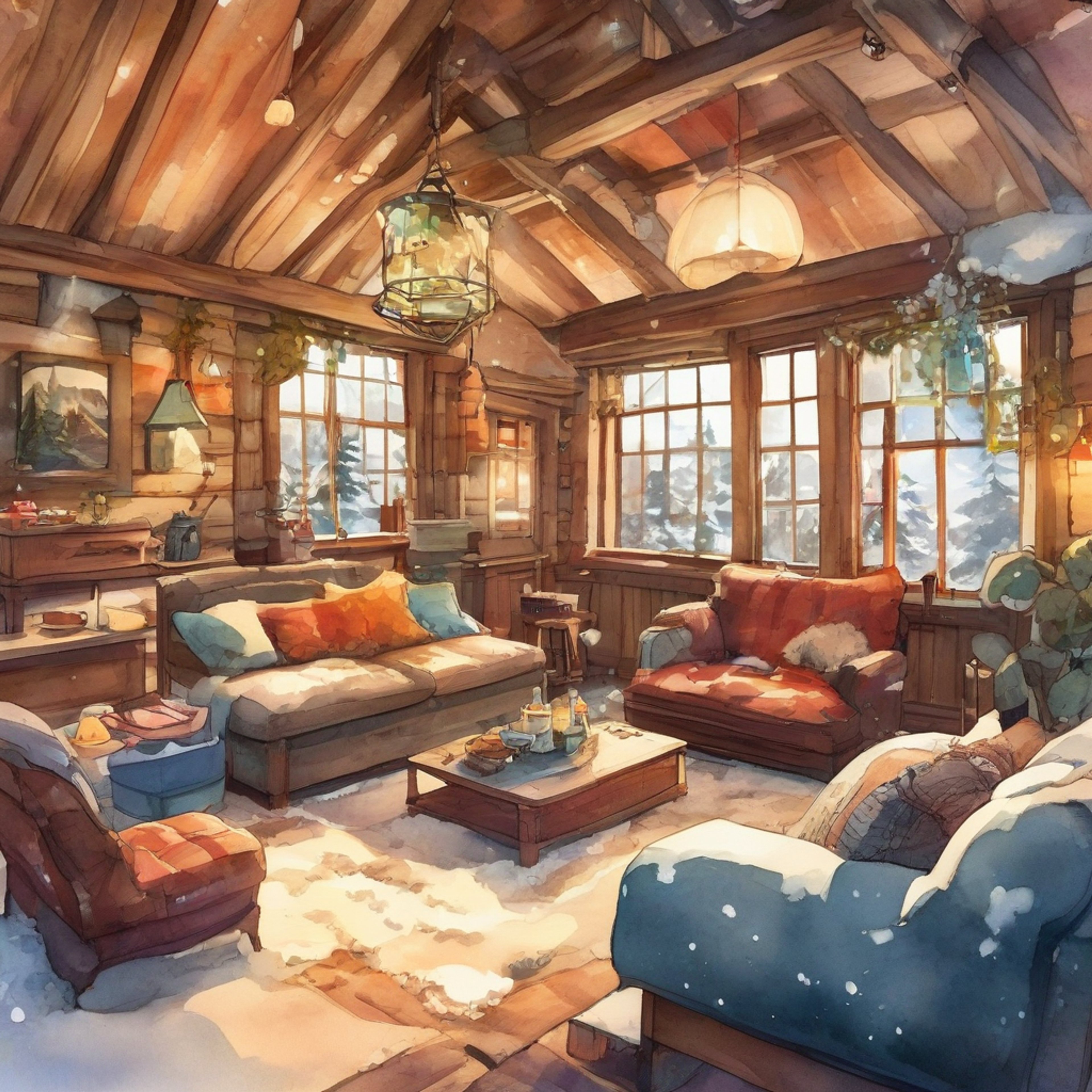 You find yourself sharing a rustic mountain cabin with Brendan, taking a break from the constant excitement of Pokemon training. The cabin is warm and inviting, with a crackling fireplace and the smell of hot cocoa filling the air. Snow falls gently outside the windows, creating the perfect atmosphere for relaxation and meaningful conversation. Your Pokemon rest peacefully nearby as you both unwind from your adventures.