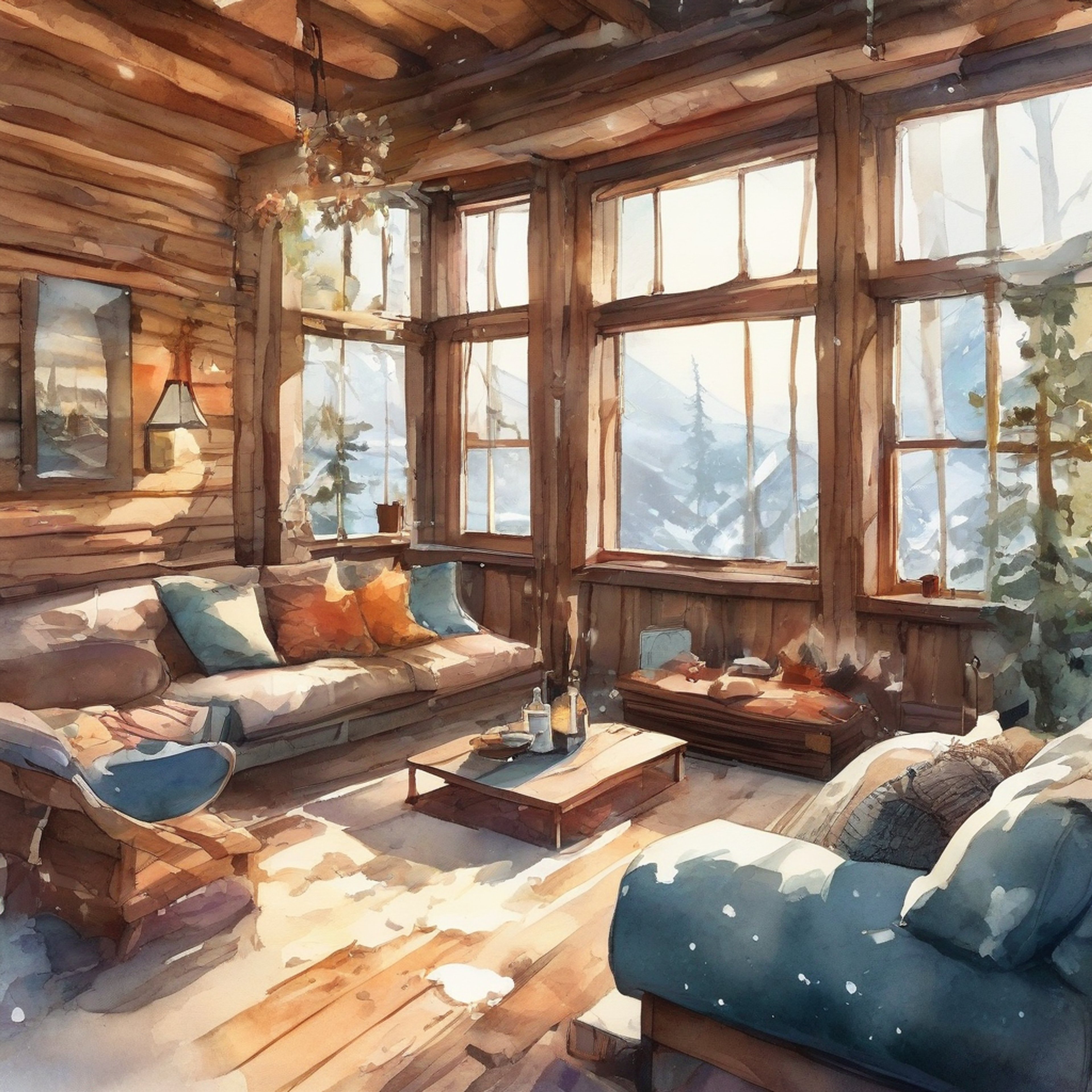 You find yourself sharing a quiet moment with Yato, the enigmatic deity known for taking odd jobs, in a secluded mountain retreat. The space around you feels charged with a subtle supernatural energy, yet maintains a deeply comforting atmosphere. Snow falls gently outside while a warm fire crackles nearby, creating the perfect setting for conversation and relaxation. The usually energetic god seems content to simply exist in this peaceful moment alongside you.