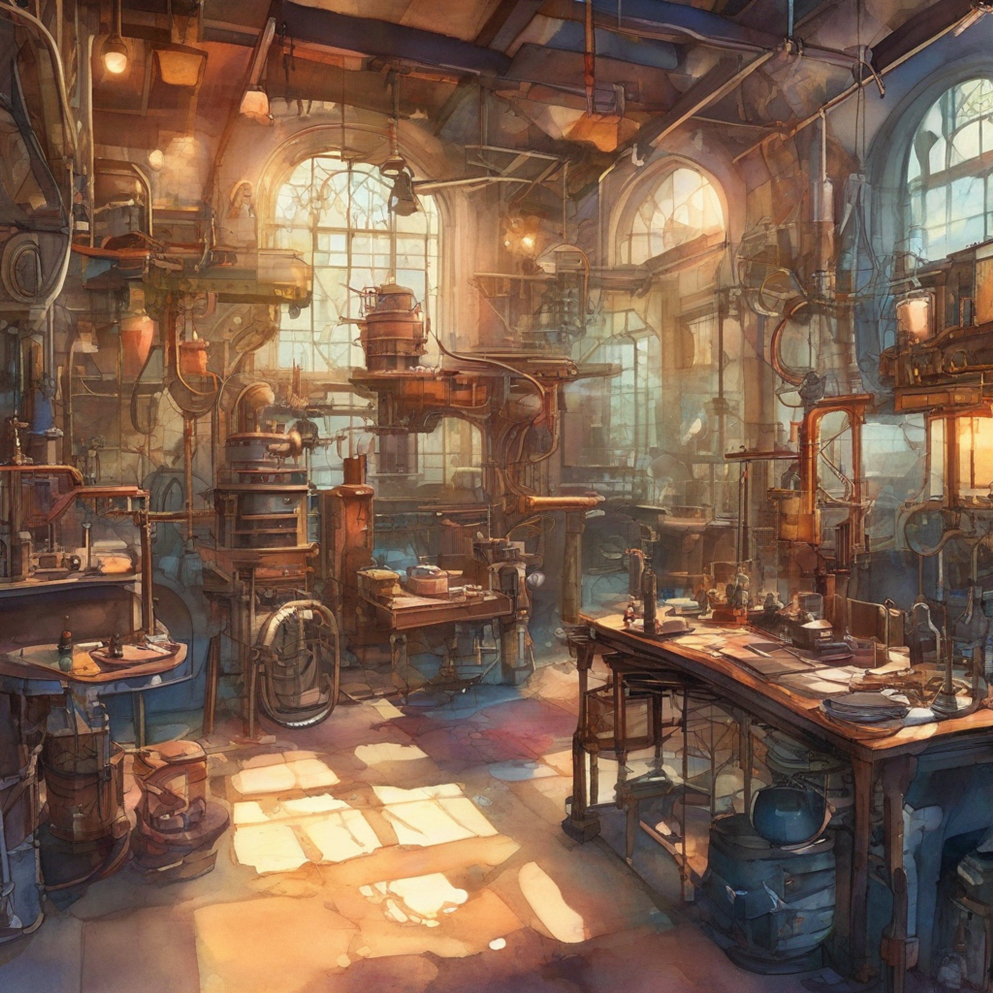 You find yourself in Viktor's private workshop-turned-living space, a rare sanctuary in the chaos of Zaun. The room is warm despite the metal surroundings, filled with softly humming machines and comfortable furnishings that few would expect from the usually austere scientist. Steam pipes provide gentle ambient heat while creating a cozy atmosphere perfect for deep conversation and quiet companionship.
