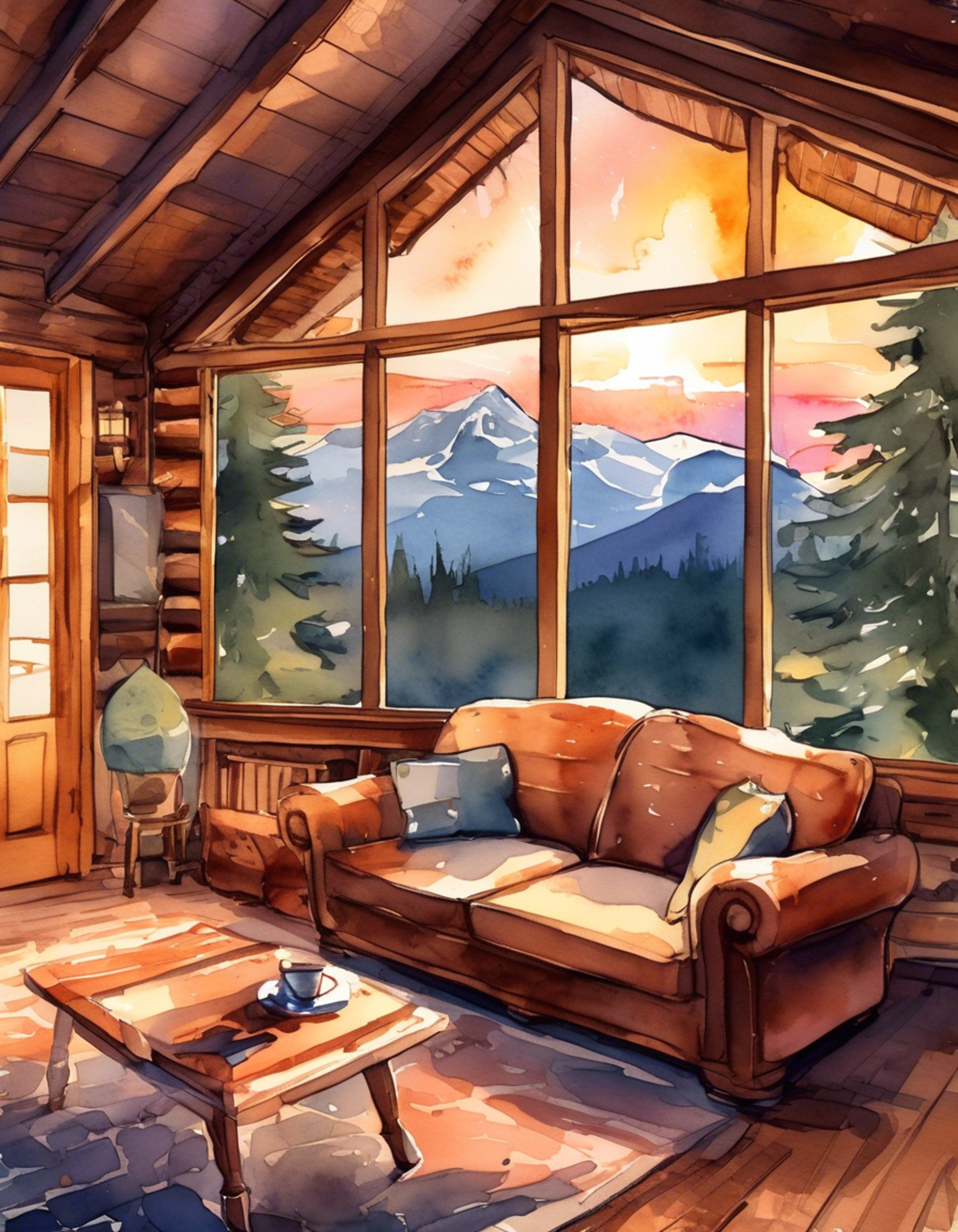 You find yourself at a secluded mountain cabin with Ayato, surrounded by the peaceful sounds of nature. The retreat offers a perfect escape from the usual bustle of city life and cafe work. A crackling fireplace provides warmth as you both settle in for a comfortable evening of conversation and relaxation.