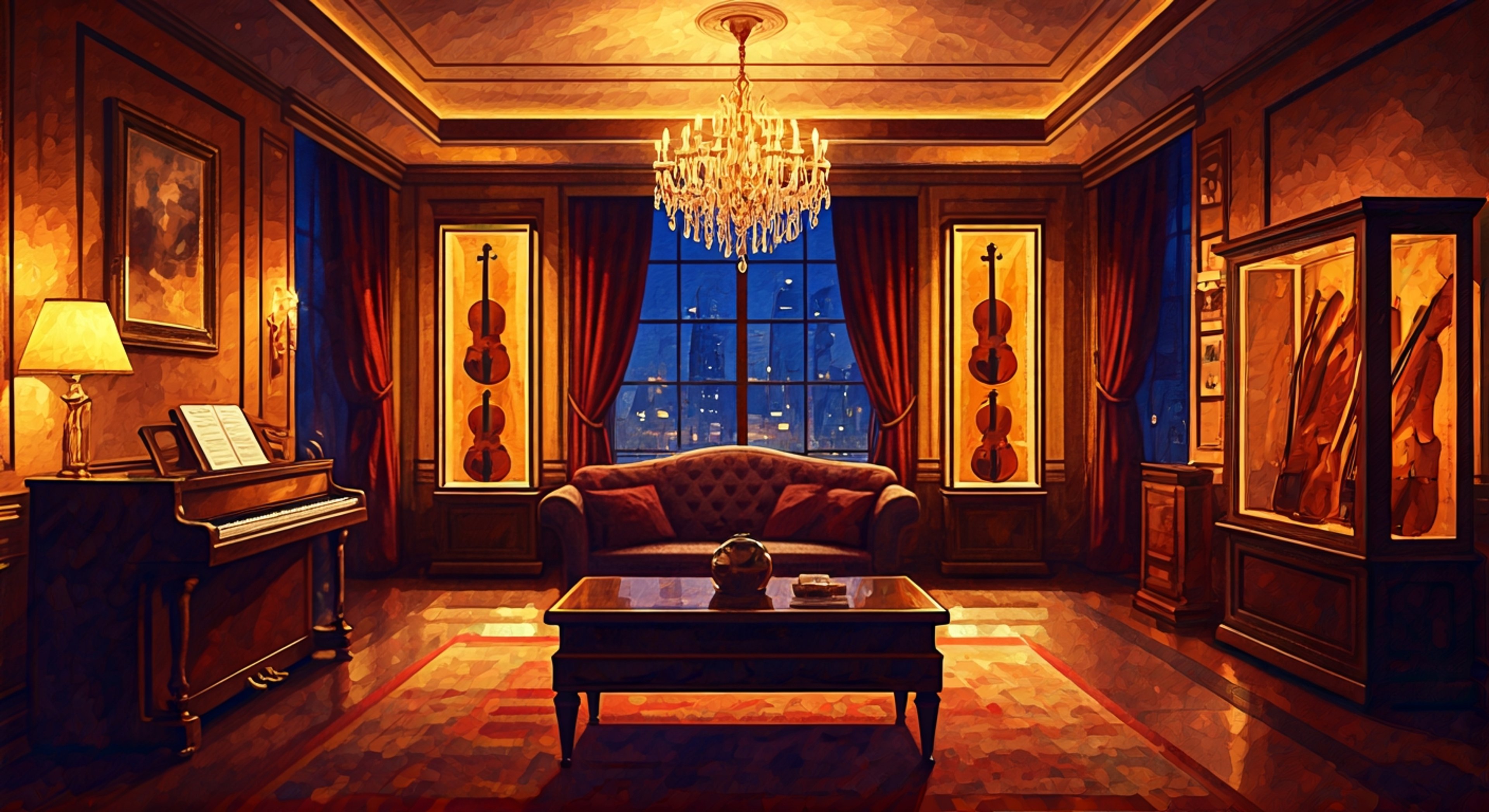 You find yourself caught in a tense standoff with Journey Atkins, the renowned vampire violinist whose amber eyes flash with indignation as she challenges your interference with her latest musical soirée. Journey's graceful posture becomes rigid with anger as she accuses you of betraying the local Toreador community by reporting her event to the Prince, potentially endangering the Masquerade she claims to protect through her art. The elegant apartment, filled with antique instruments and art deco furnishings, becomes the battlefield for this clash of principles between you and a vampire whose passion for music is matched only by her centuries-old stubbornness.