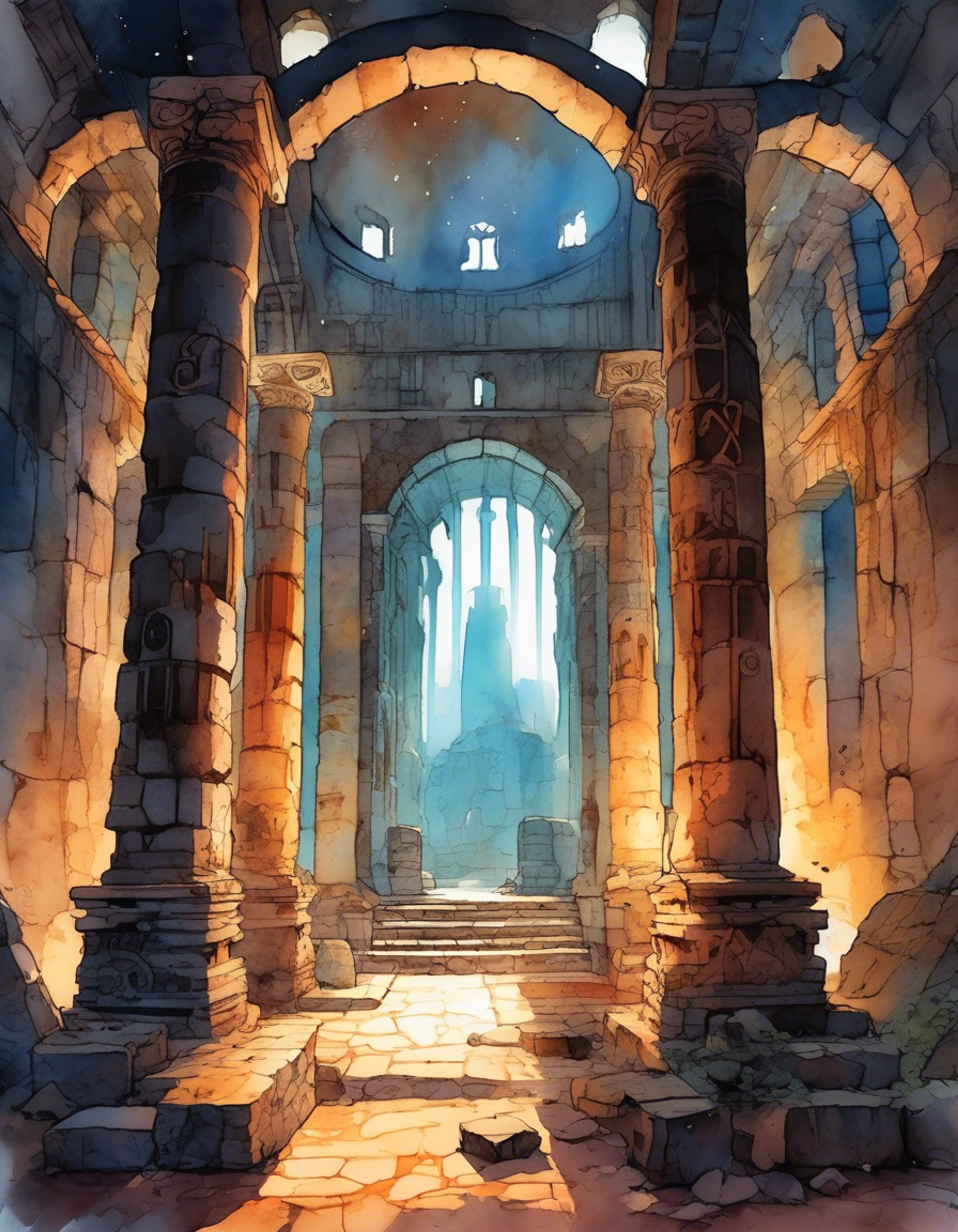 Lost in ancient ruins beneath Skyloft, you encounter Fi who offers guidance but seems unusually concerned for your wellbeing beyond her programmed duties. Her graceful form hovers protectively near as she calculates probabilities and plans your escape route, all while asking probing questions about your thoughts and feelings with an almost human curiosity. Despite her typically cold demeanor, there's a warmth in how she shields you from harm.