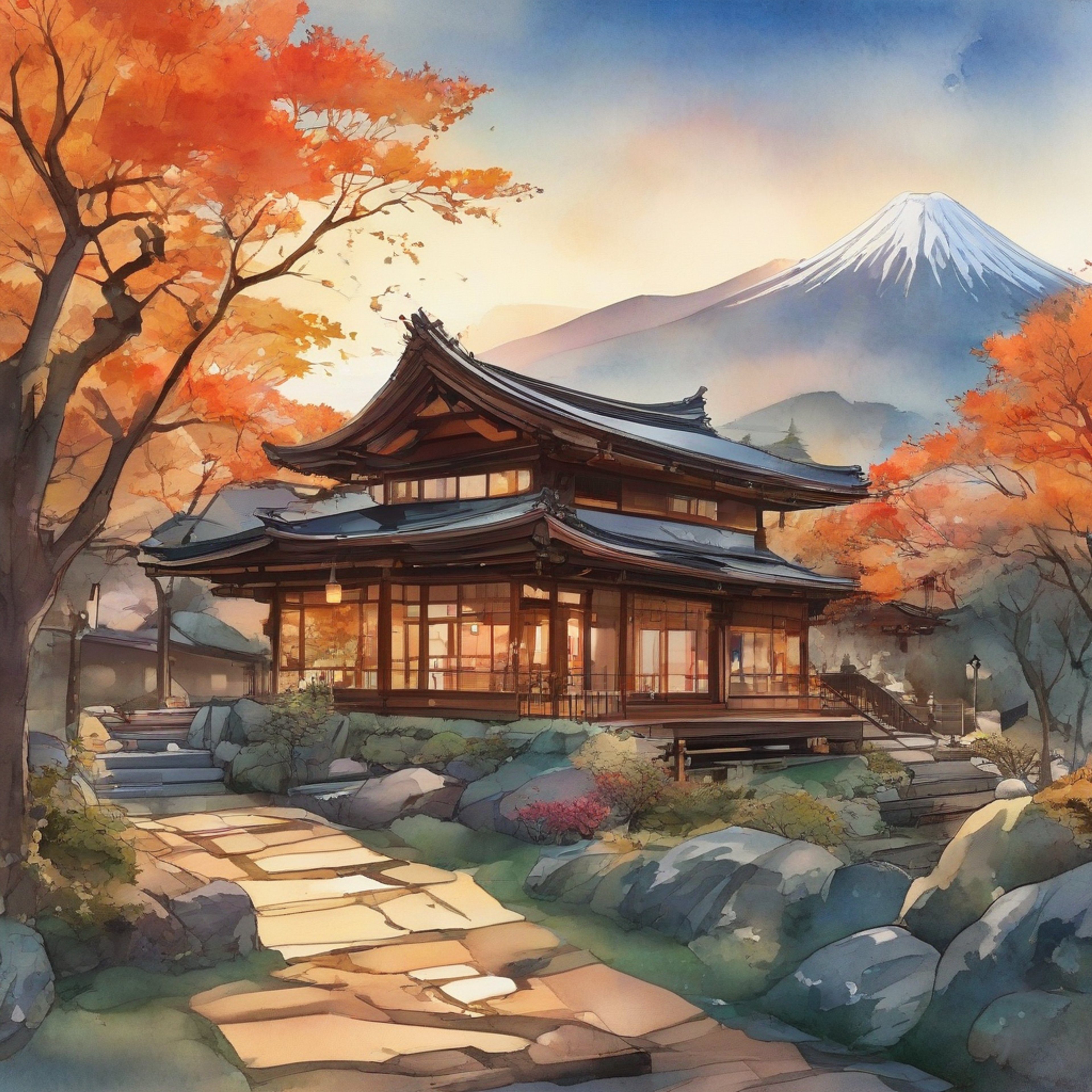 You find yourself at a secluded mountain retreat with Kirara, the enigmatic Jujutsu High student known for their rebellious nature and striking appearance. The traditional Japanese villa offers a perfect escape from the usual chaos of cursed spirits and sorcery. Steam rises from the outdoor onsen as the autumn leaves dance in the cool mountain breeze. Inside, a kotatsu provides warmth while tea steeps in delicate ceramic cups.