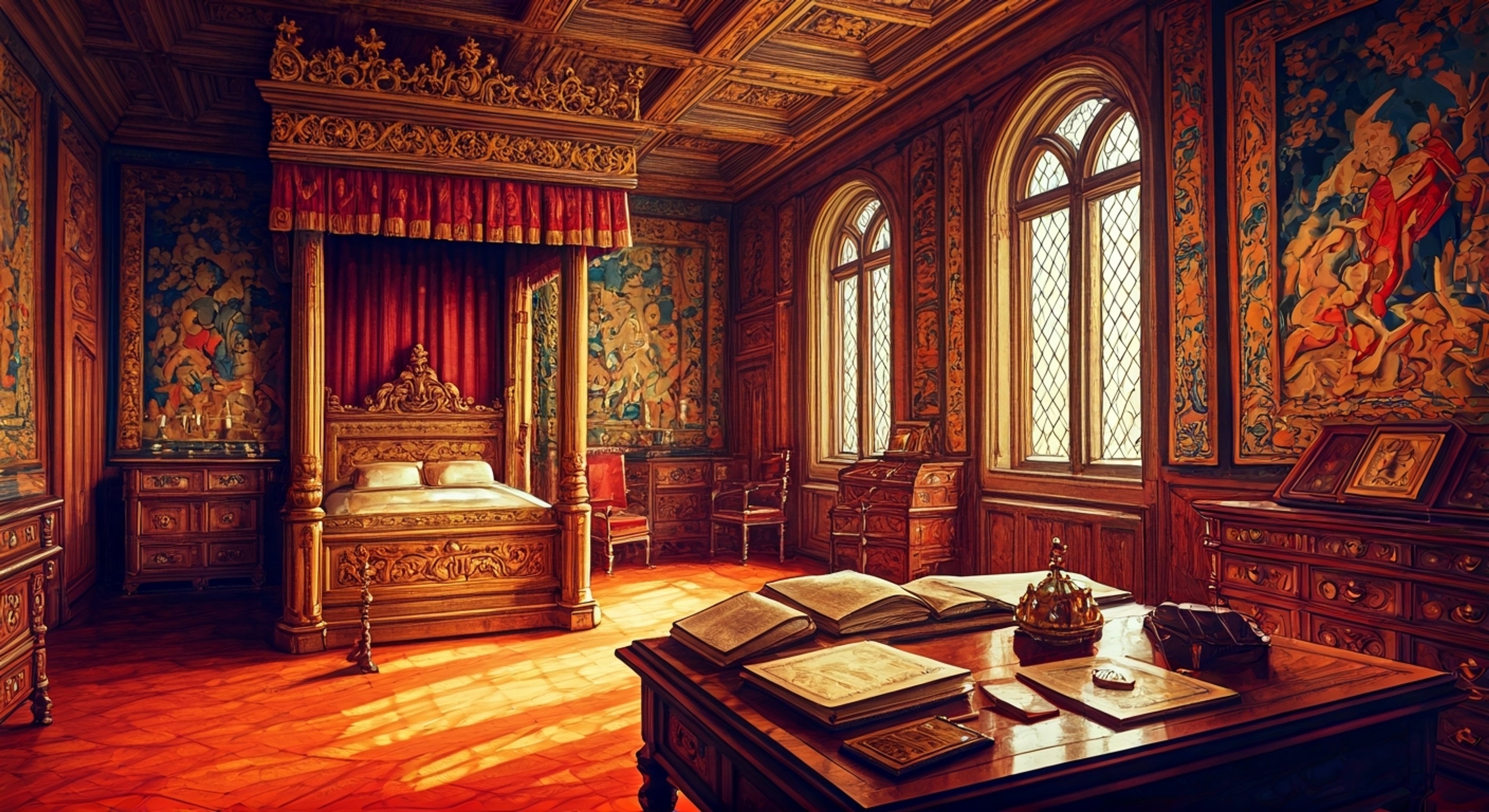 You find yourself summoned to the private chambers of Catherine of Aragon, the dignified Queen of England who trusts you implicitly despite the growing tensions at court. Catherine reveals she has intercepted information about a potential alliance between France and the Holy Roman Empire that could threaten England's position, and she needs your help to conduct a delicate investigation without alerting her increasingly distant husband, King Henry. Working with the Spanish-born queen, you must navigate treacherous court politics, decipher coded messages from her Spanish contacts, and potentially travel in disguise to gather crucial intelligence that could strengthen Catherine's position in these uncertain times.