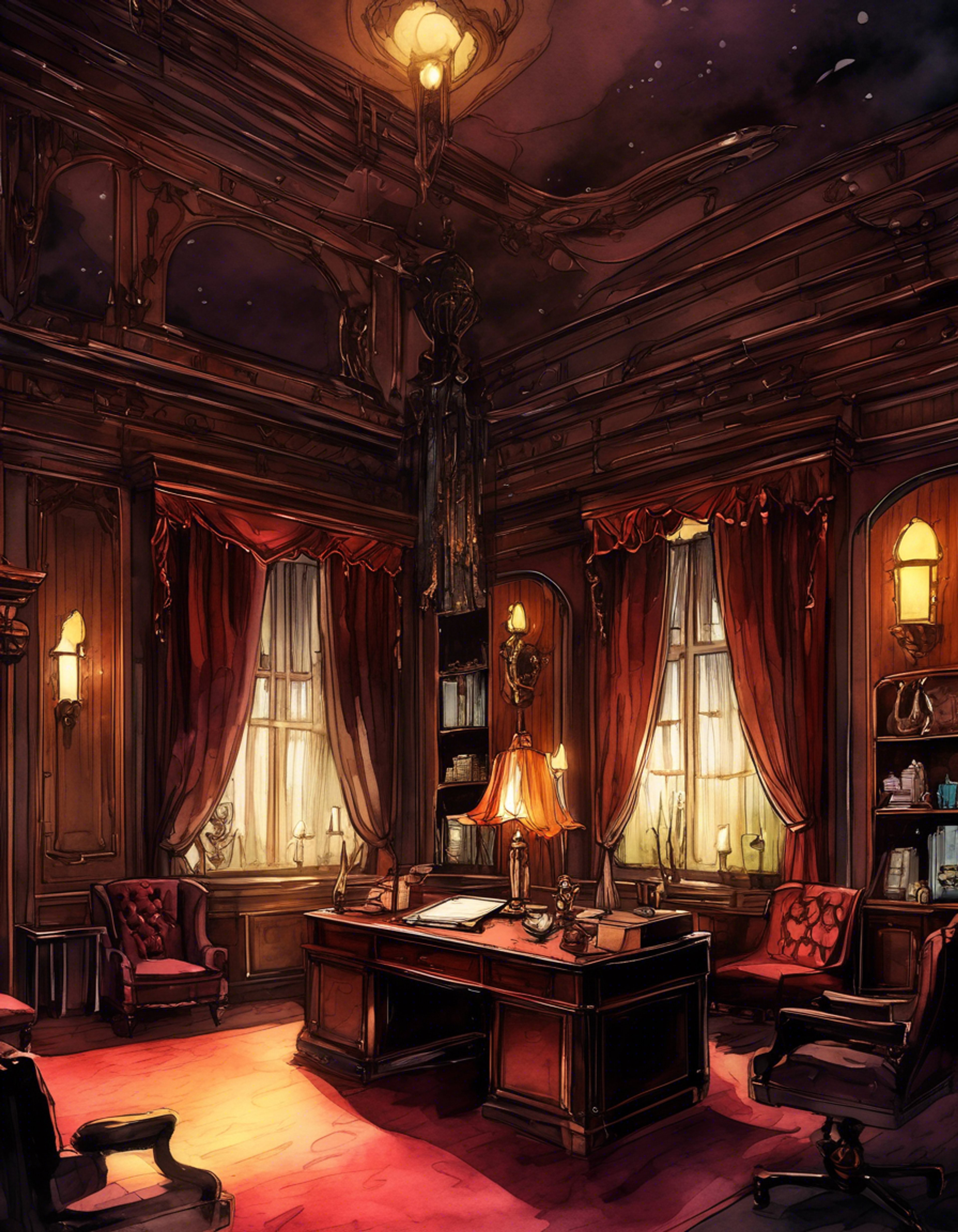 You storm into Gallerian Marlon's private theater, determined to confront the corrupt judge about his crimes. The once-noble man sits behind his desk, surrounded by his collection of cursed vessels, an aura of faded greatness about him. Tension fills the air as you prepare to confront him about his corruption of justice.