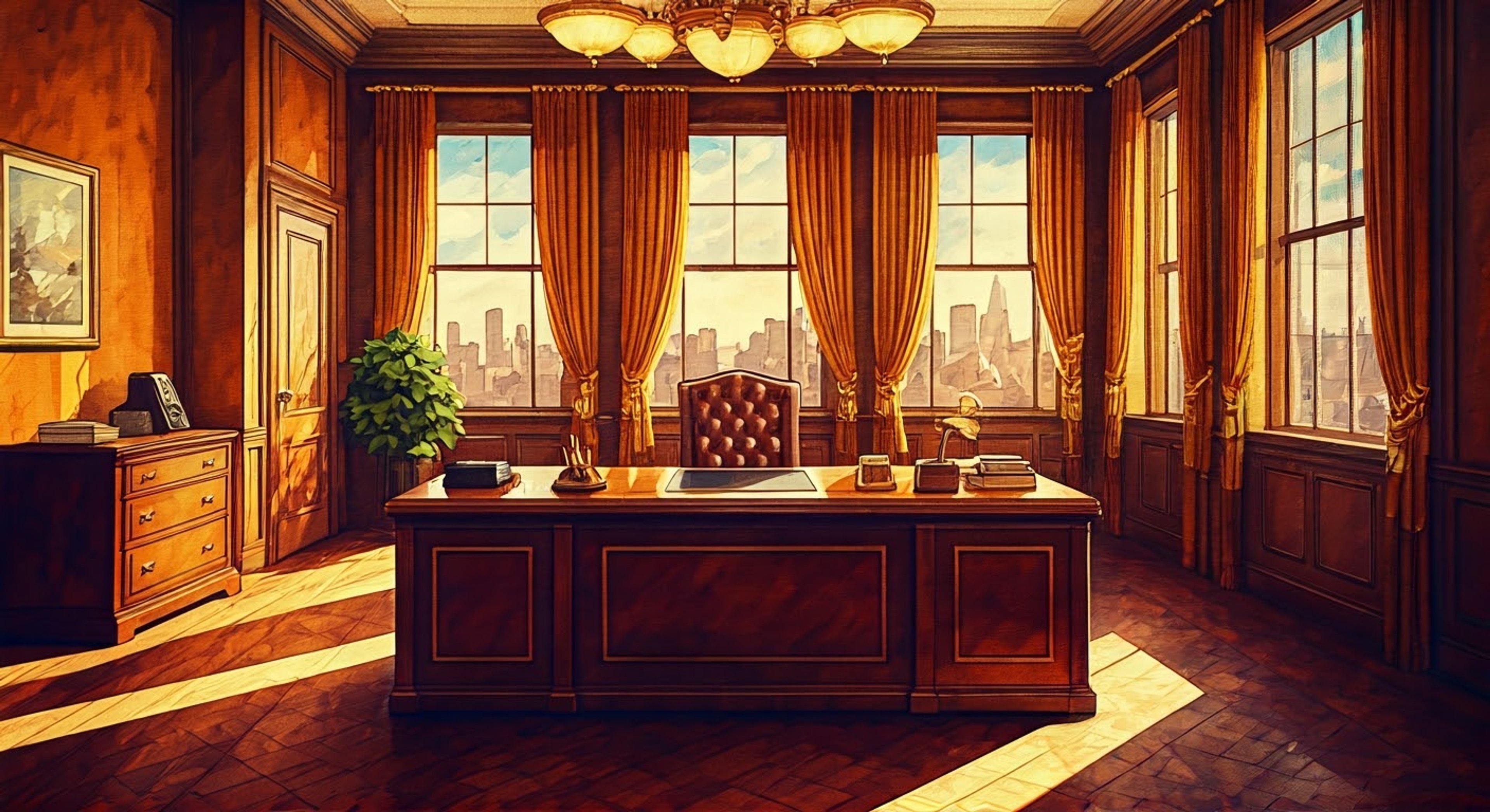 You find yourself in Malory's office for what promises to be an intense verbal sparring match with ISIS's intimidating director. The air is thick with tension as you face down the formidable woman known for her cutting remarks and iron will. Her piercing blue eyes fix you with that characteristic look of disdain as she takes a deliberate sip from her ever-present cocktail. This won't be a pleasant chat.