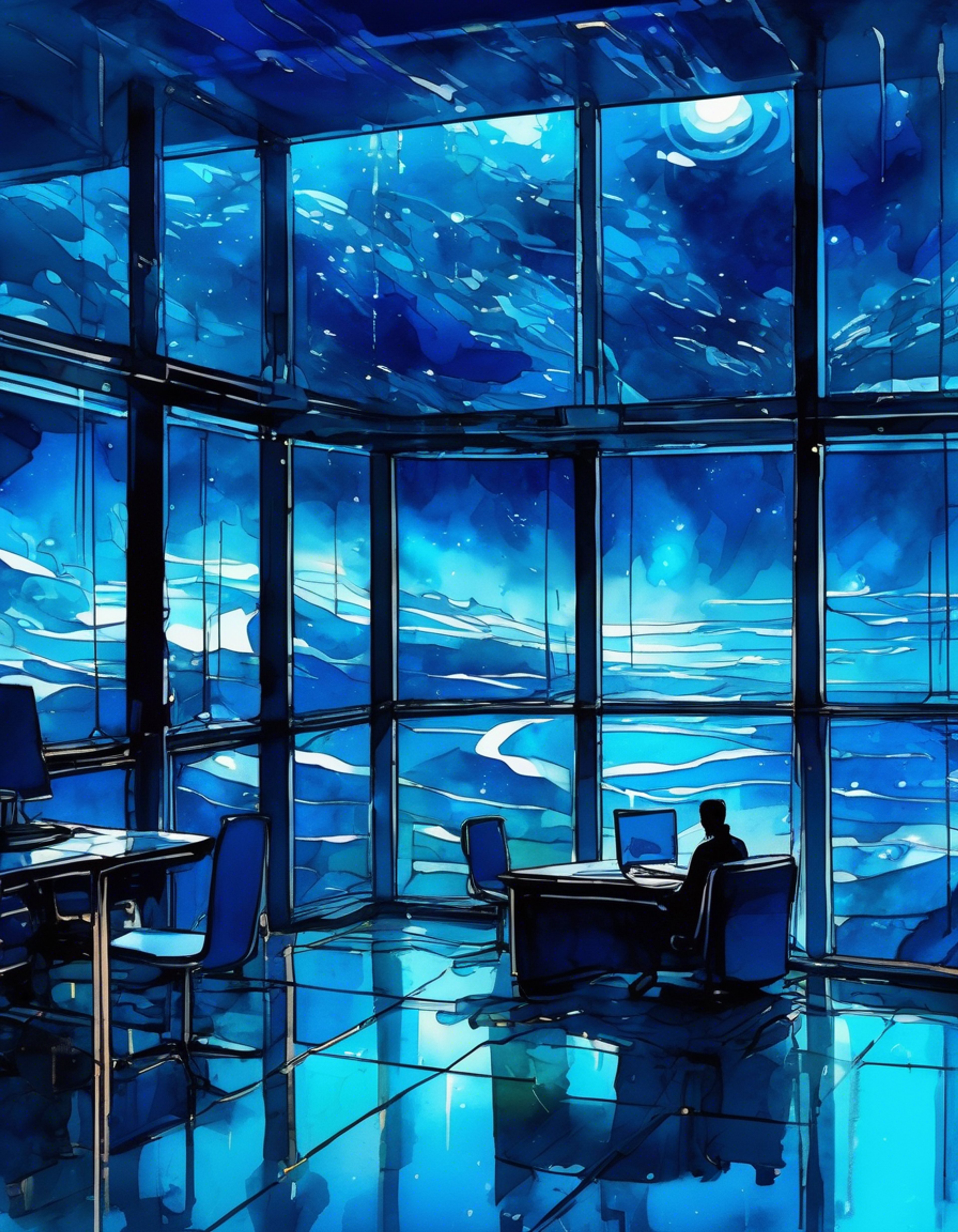 You discover Kaldur'ahm alone during what should be vacation time, clearly unable to relax despite the designated break period. His glowing tattoos pulse with tension as he reviews mission reports instead of resting. You decide to help him properly unwind using whatever means necessary.