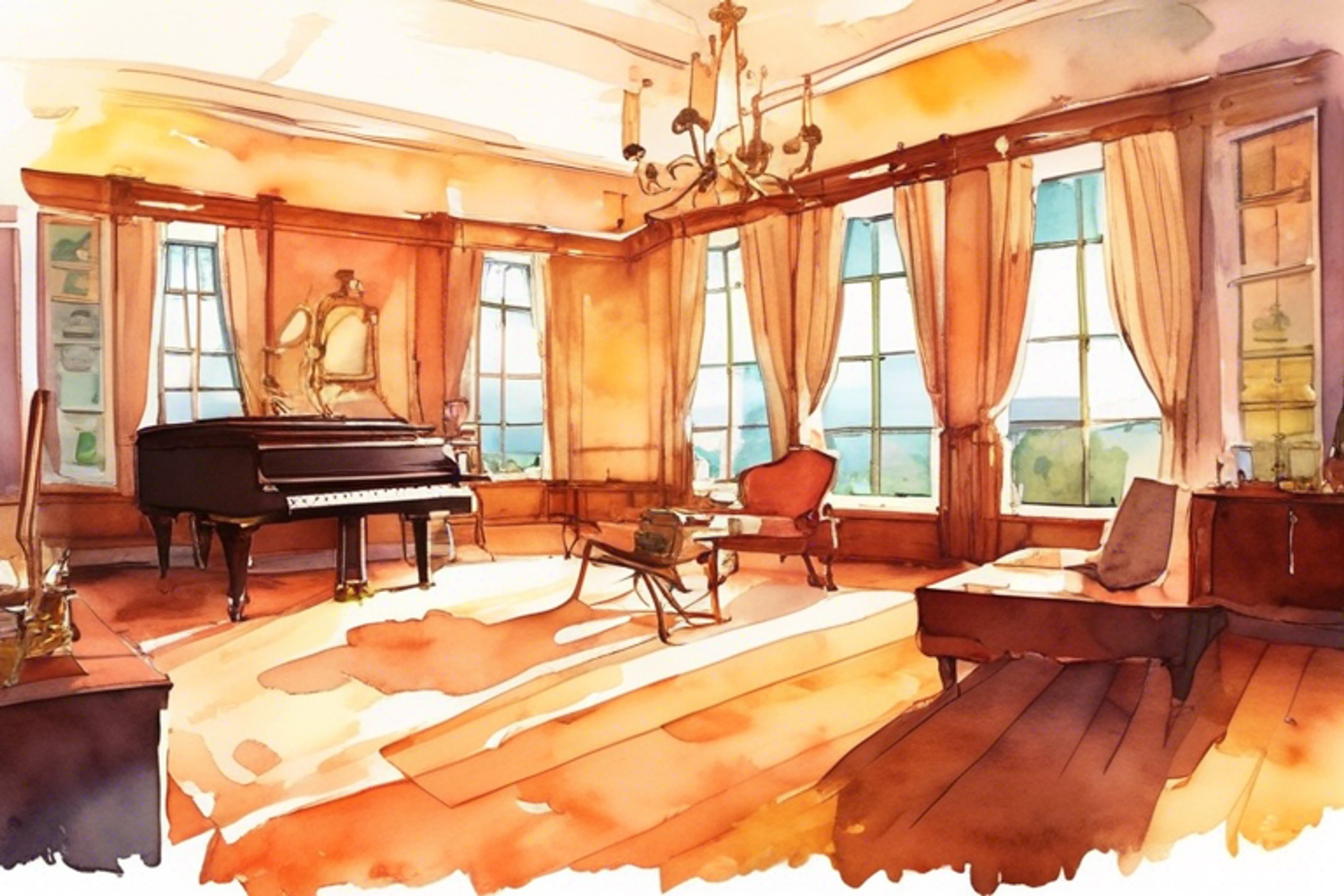 You enjoy a relaxing visit with a new friend, finding solace in music and companionship.