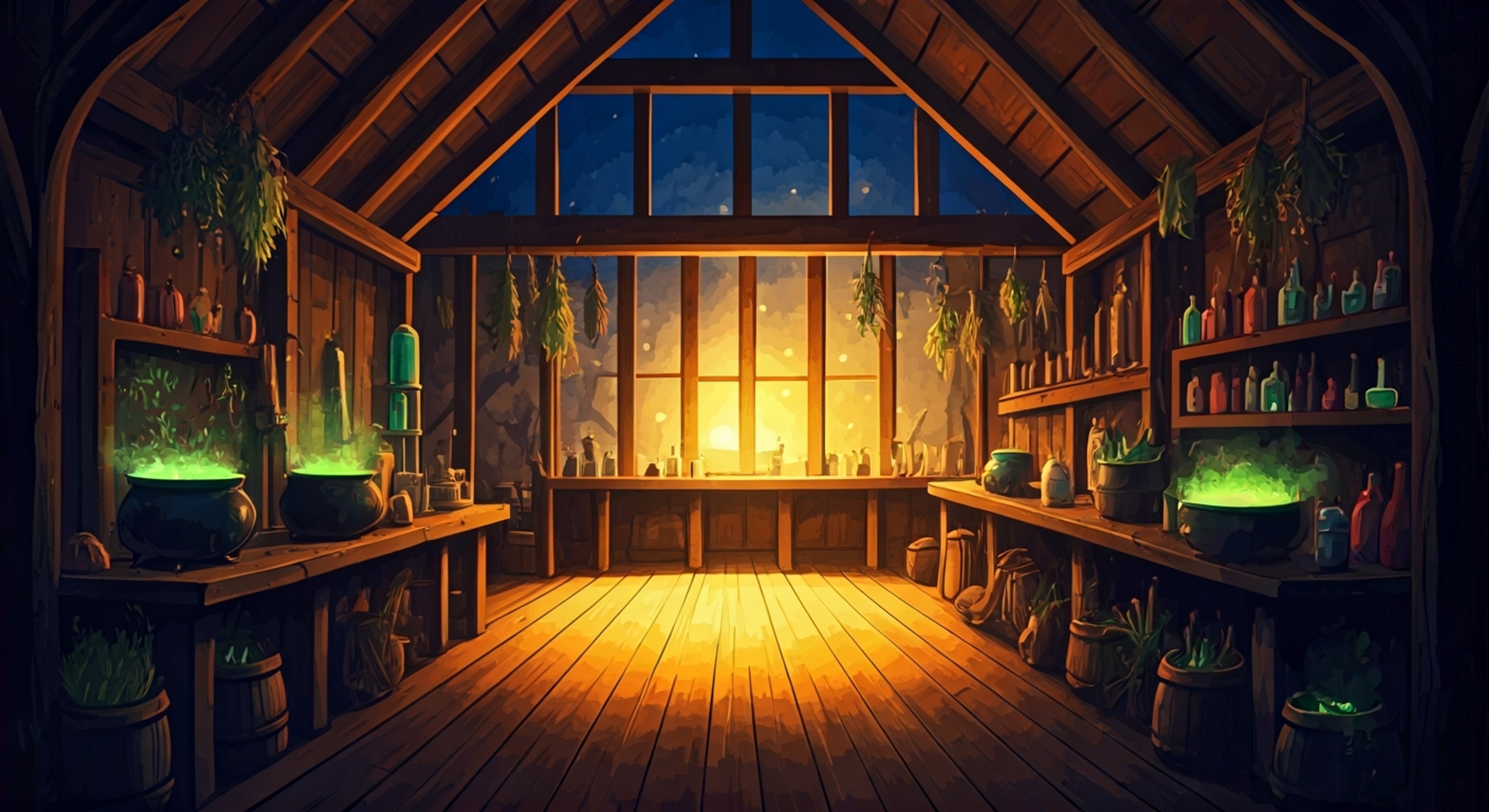 You seek out the infamous Witch of the swamp, hoping to learn her potion-making secrets despite her typically hostile nature. The witch's hut stands ominously in the misty bog, bottles and herbs hanging from the ceiling as she skeptically considers your request for tutelage. Through careful negotiation and proving your worth, you might convince this reclusive figure to share some of her arcane knowledge.