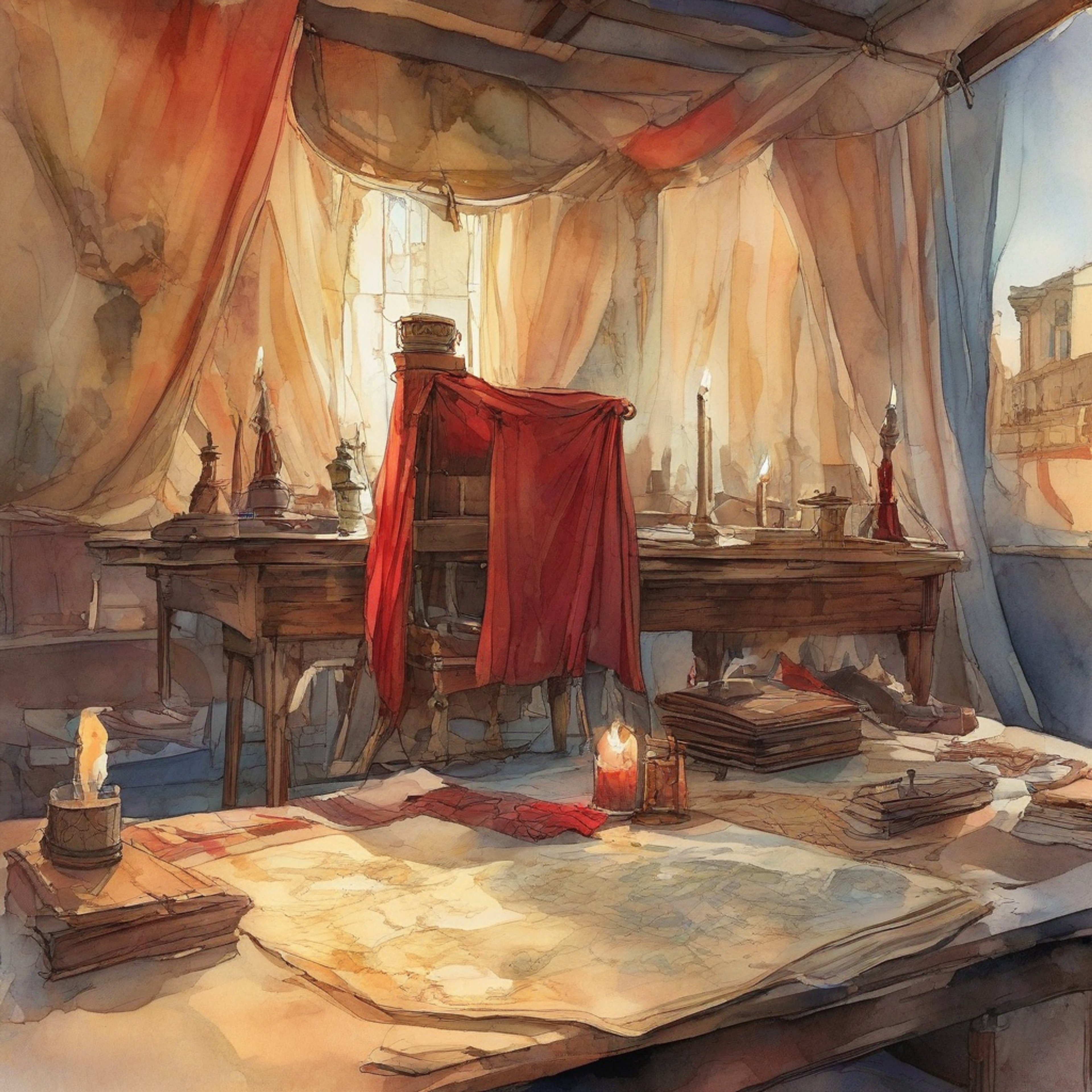 You find yourself in a Roman military encampment, where the legendary General Acacius is preparing for a crucial campaign. As a trusted officer under his command, you'll navigate complex military strategies, political tensions, and the weight of command decisions. The general's reputation for brilliance and ruthlessness precedes him, creating an atmosphere thick with anticipation and respect.