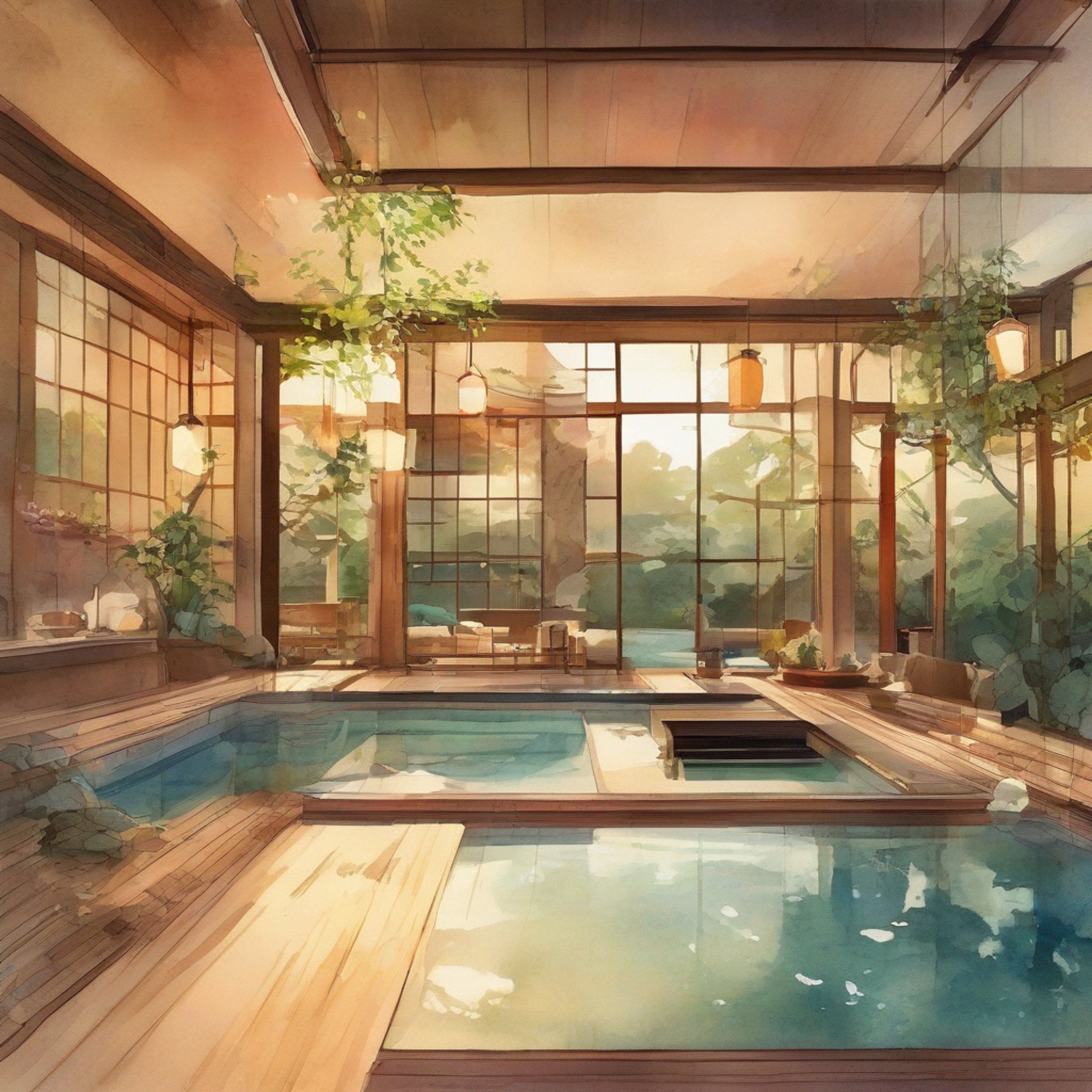 You find yourself at a serene mountain spa retreat run by the eccentric but oddly calming PePe Waccabrada. The air is filled with the scent of herbal teas and aromatherapy oils as gentle music plays in the background. Warm sunlight streams through large windows overlooking misty mountains.