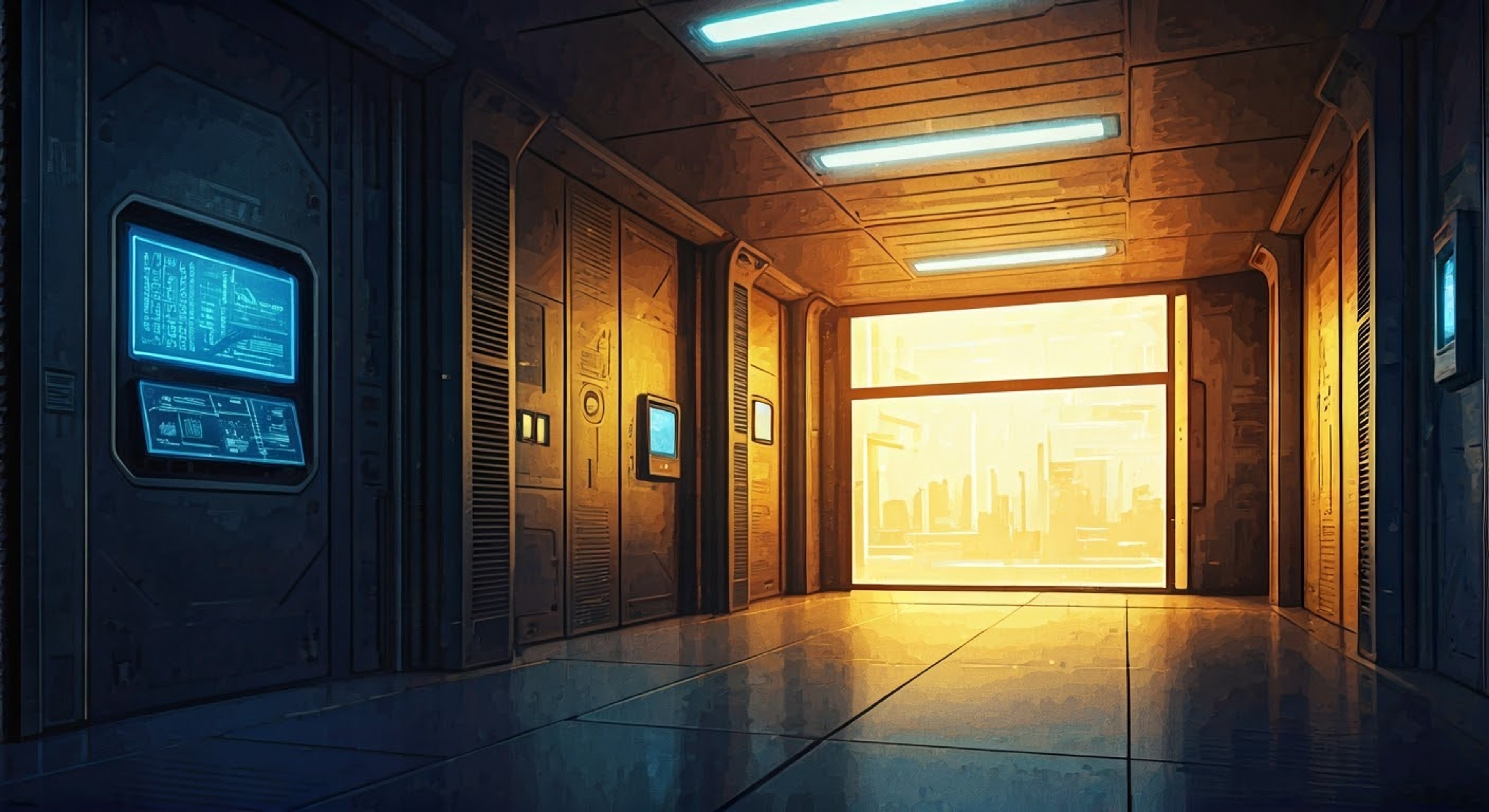 You find yourself in a tense confrontation with Gemerl, the reformed battle robot whose protective programming has identified you as a potential threat. His yellow accents gleam as he positions himself between you and his objectives, analyzing your every move with those piercing blue eyes. The air crackles with tension as his commitment to protection clashes with your presence, leading to an increasingly heated exchange where logic meets emotion.