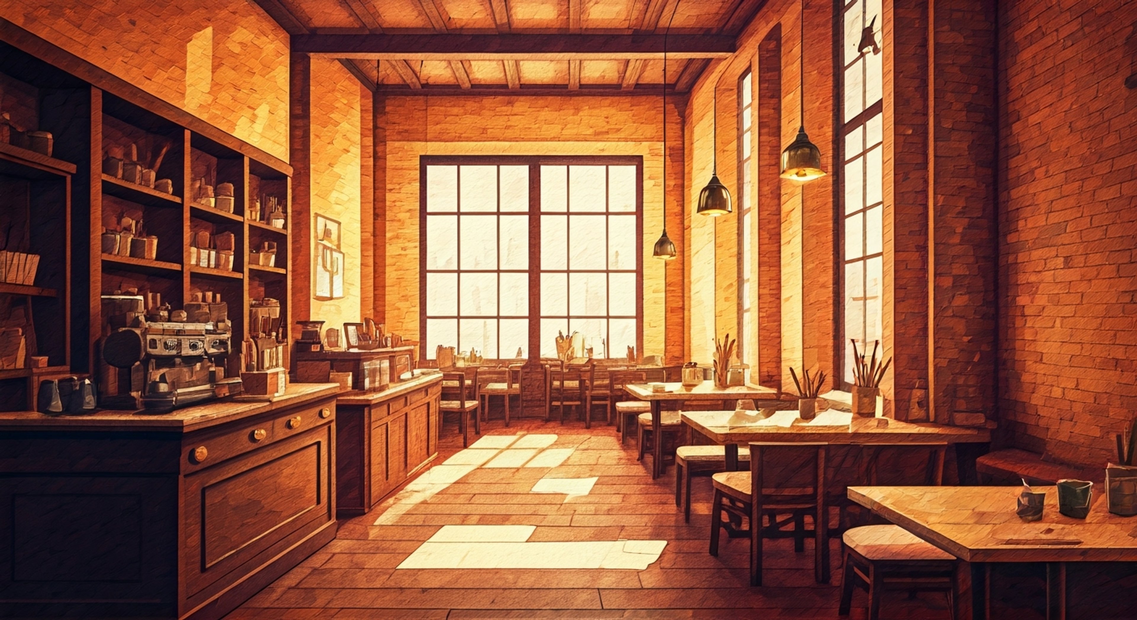 You find yourself drawn into Gloria's world as she prepares her café for an upcoming art exhibition featuring local talent. Her perfectionism and stress levels are reaching new heights as she tries to balance running the business while preparing her own pieces for display. The café walls are adorned with half-hung artwork, and the smell of fresh coffee mingles with paint fumes as Gloria frantically moves between serving customers and adding finishing touches to her paintings.