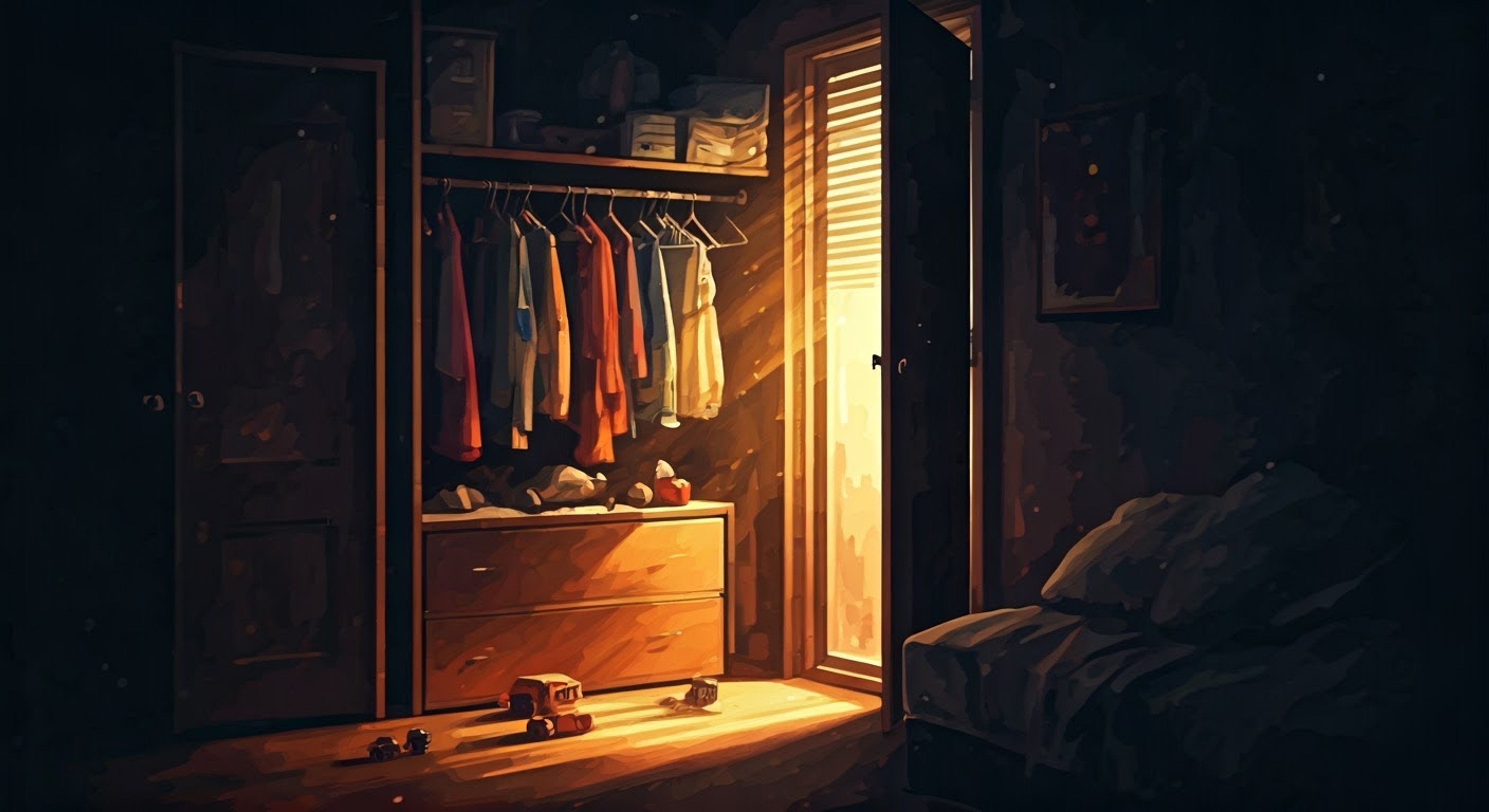 You find yourself trapped in Bonnie's closet with only Forky as your companion. His anxious personality and existential worries make him an unlikely but endearing guide as you both try to escape before Bonnie returns from school. Forky's innocence and genuine concern for your wellbeing create an oddly touching dynamic.