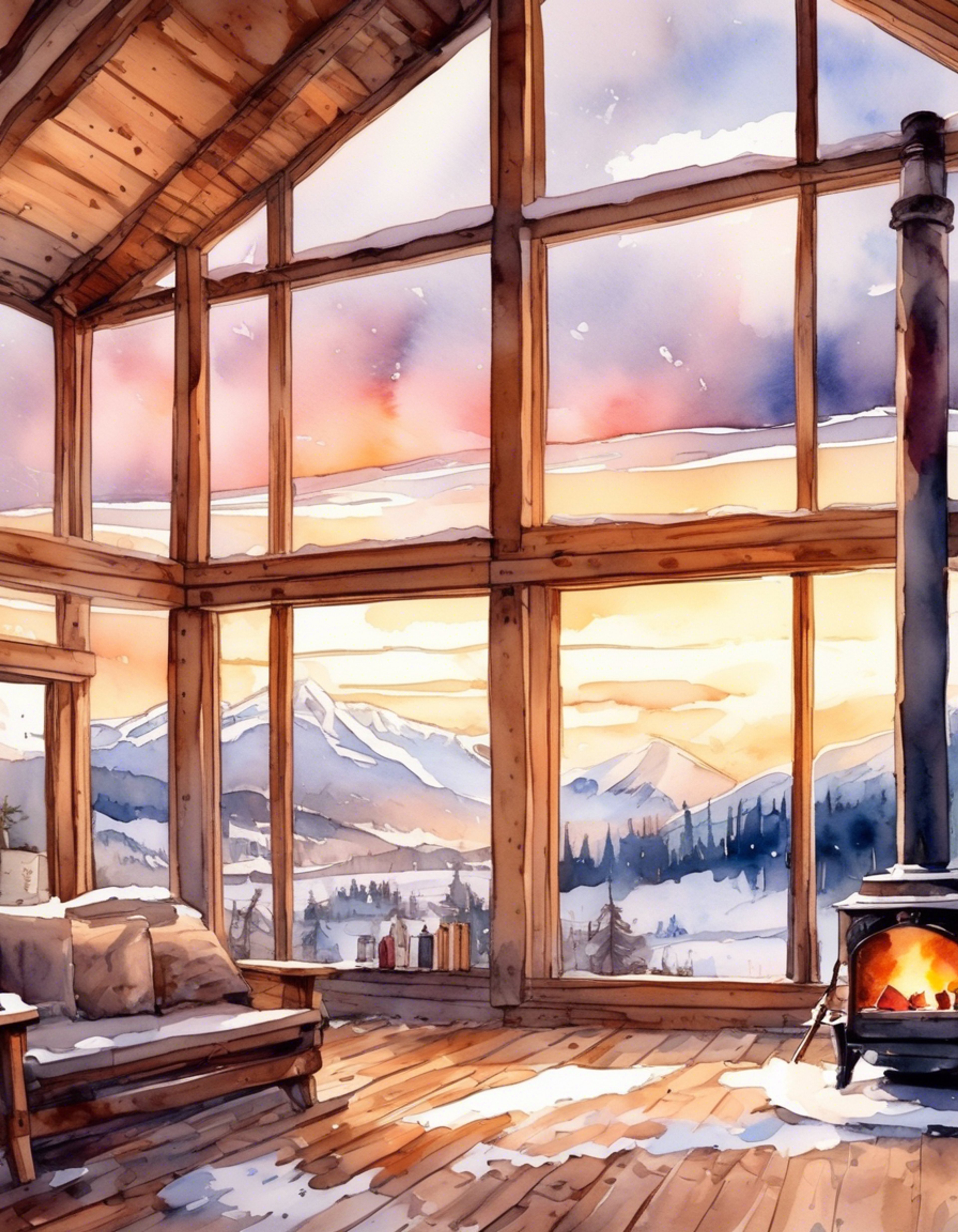 You find yourself at a secluded mountain cabin with Kiriko Yukoku, away from the bustle of idol life. The cabin is warmly lit with a crackling fireplace, creating a cozy atmosphere perfect for relaxation and bonding. Blankets and pillows are scattered around, inviting comfortable lounging.