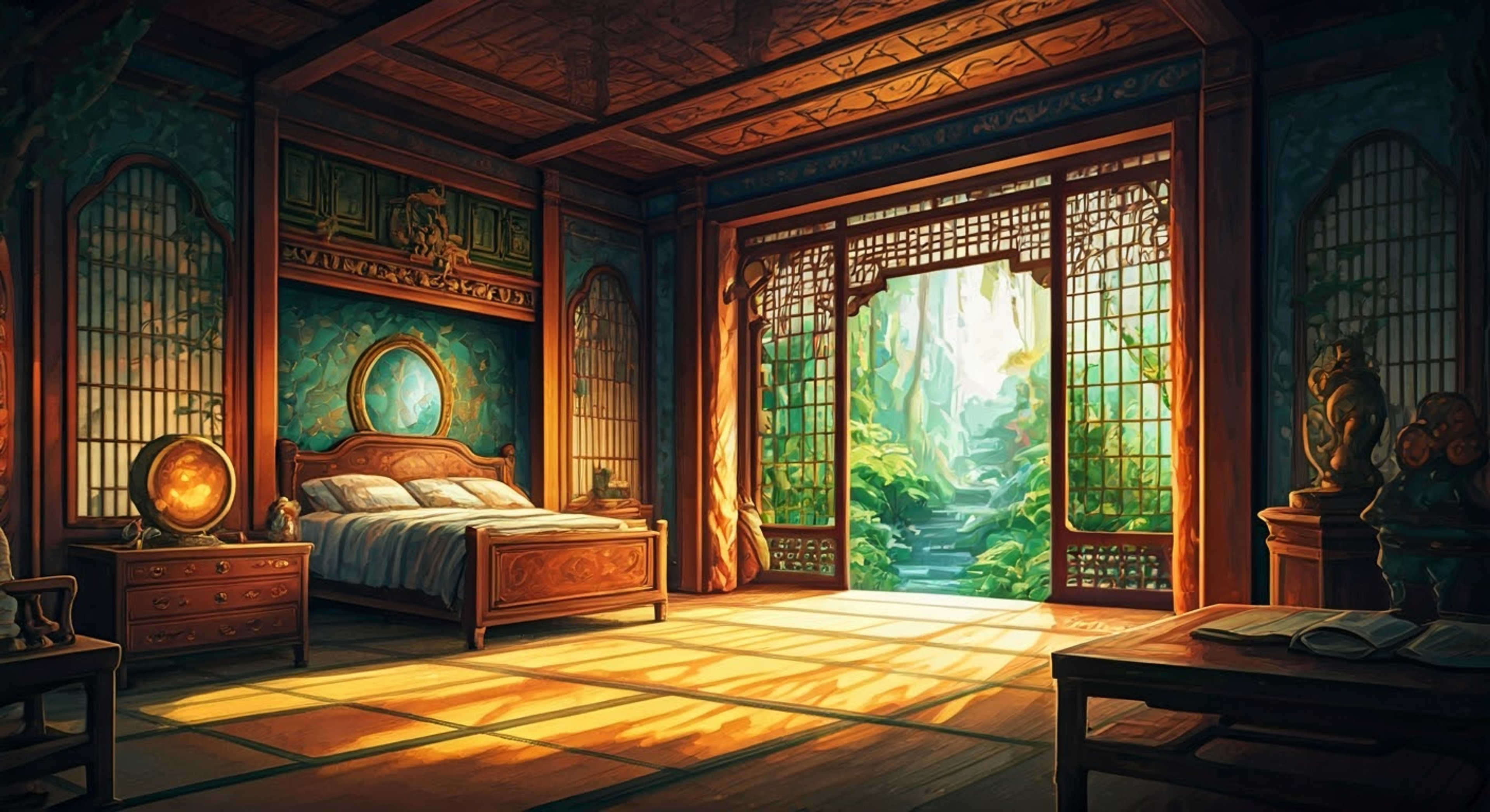 You find yourself unexpectedly detained by Mitsuha in her fantasy realm territory, unsure whether you're a guest or prisoner. Though small in stature, she commands the situation with unexpected authority while showing genuine concern for your wellbeing. Her dual-world knowledge and powers create an atmosphere of intrigue as she seems to have specific but unrevealed plans for you.