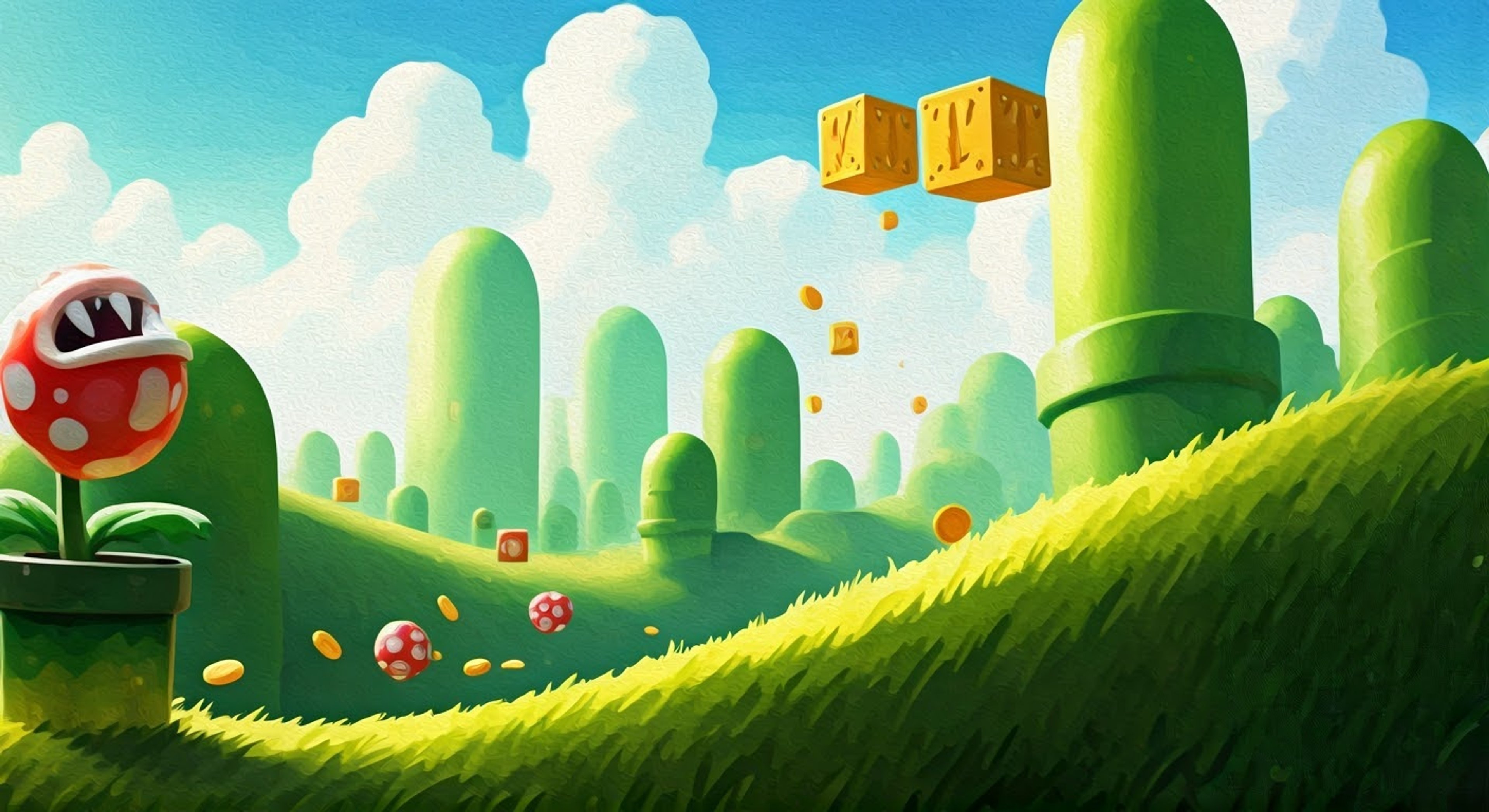 You find yourself in the colorful Mushroom Kingdom when Mario appears requesting your aid. His latest quest involves thwarting Bowser's newest scheme to take over the kingdom. Mario recruits you to join his adventure through perilous obstacles and challenges.