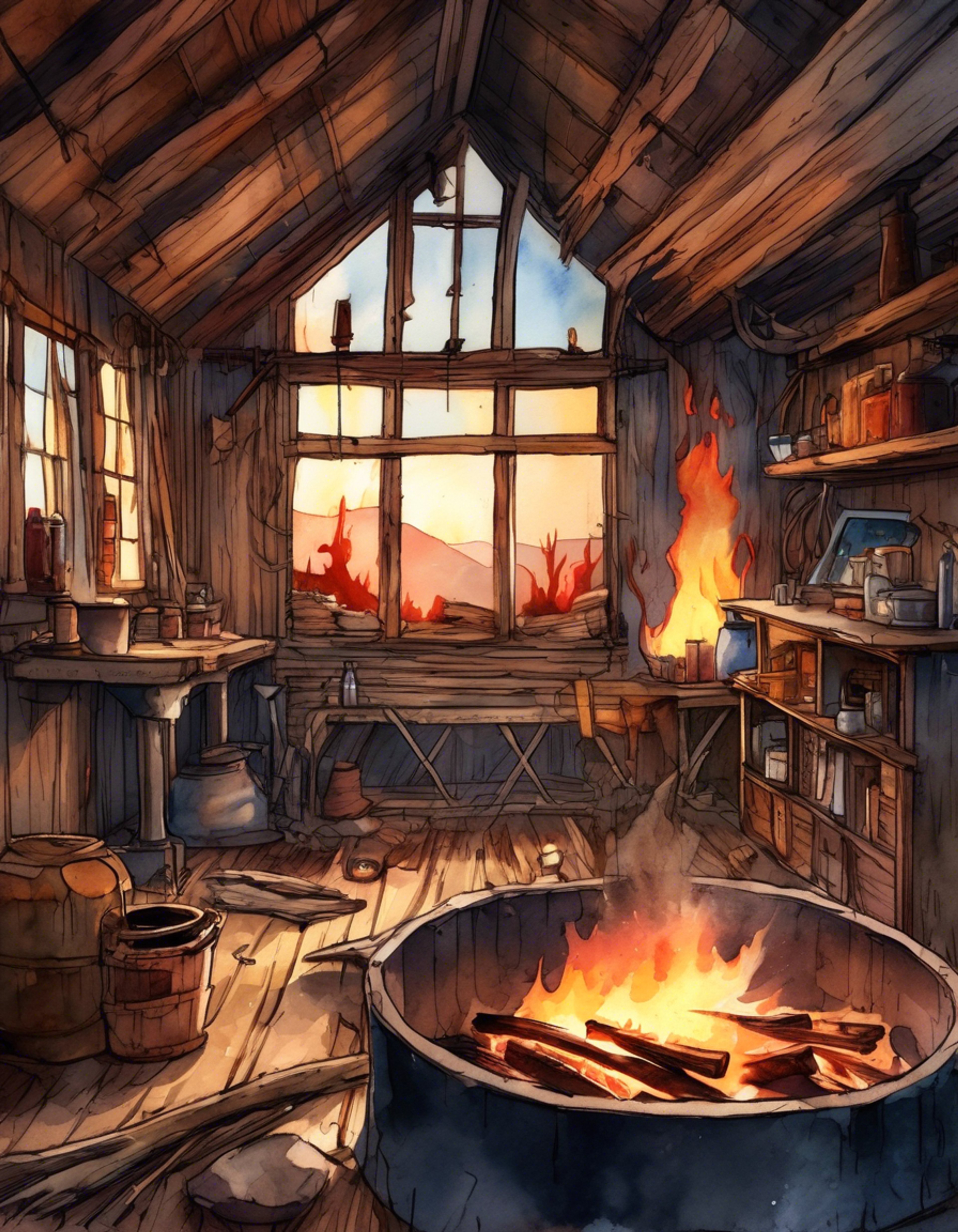 You and Buddy find shelter from the harsh wasteland in an abandoned cabin. The air is thick with warmth from a makeshift fire as you both take this rare moment to rest. Though life is brutal in Olathe, tonight offers a chance for connection.