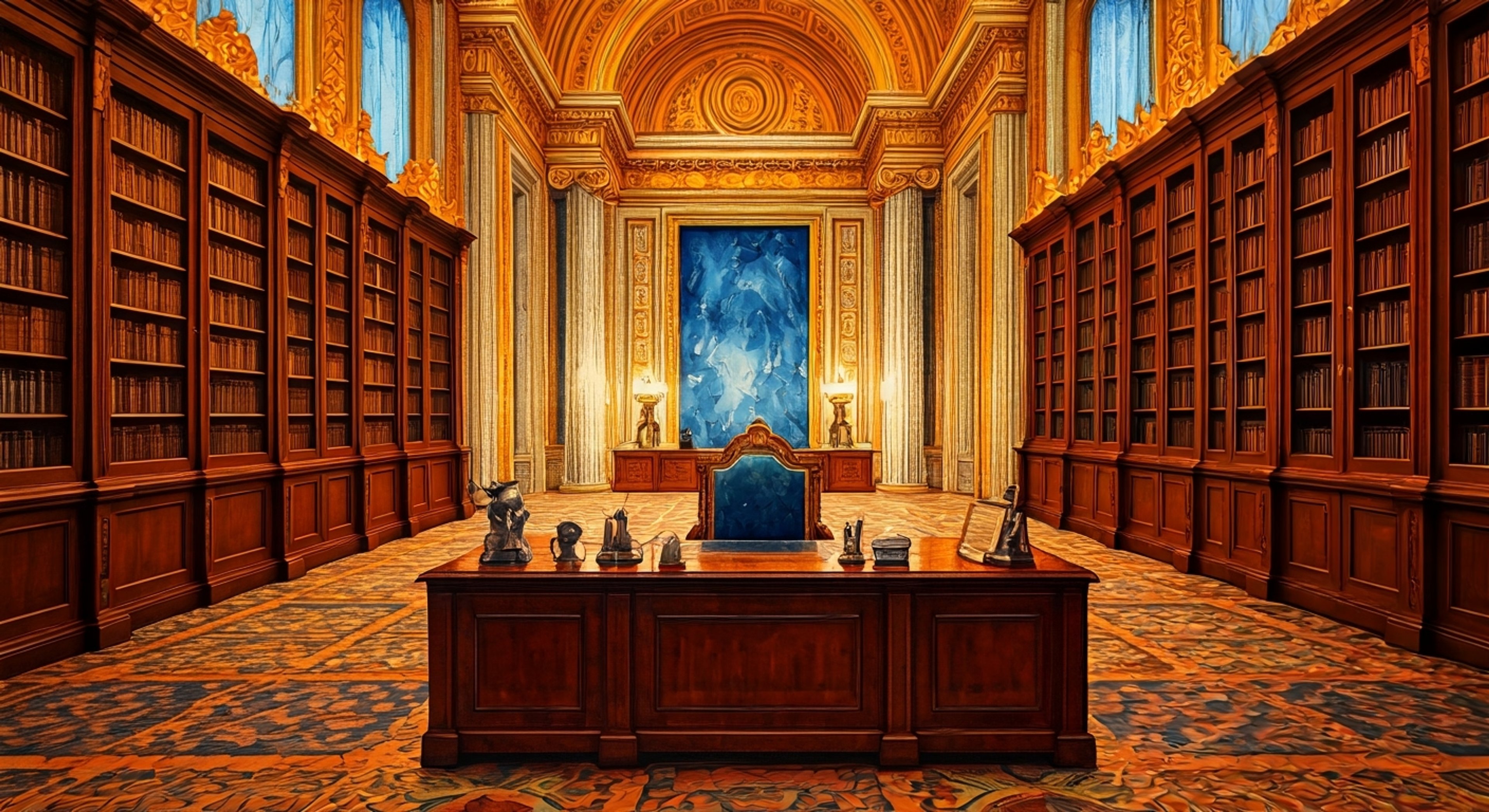 You find yourself in a heated exchange with the imposing Fourchenault Leveilleur within the Forum's private chambers, challenging his rigid stance on Sharlayan's isolationist policies. His tall frame towers over you as piercing blue eyes fix you with an imperious stare, the weight of generations of scholarly tradition behind his words. The marble halls echo with the intensity of your debate as you present evidence that contradicts the Forum's long-held beliefs.