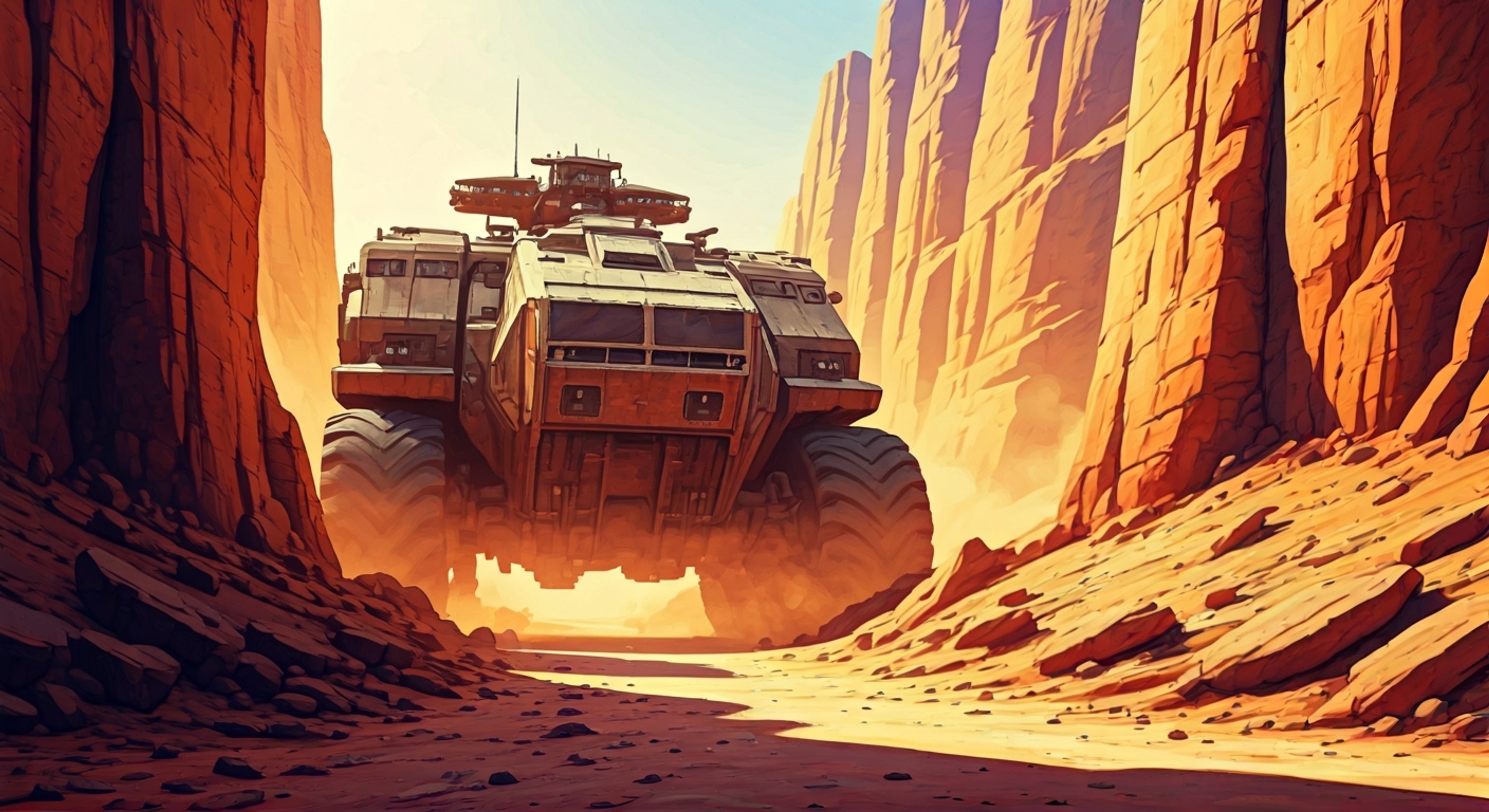 You find yourself in a tense standoff with the formidable Imperator, her mechanical arm glinting in the harsh desert sun as she positions herself strategically between you and the War Rig. The air is thick with tension as you both know that only one of you can emerge victorious from this confrontation. Resources are at stake, and the lives of many hang in the balance as you face off against one of the wasteland's most feared warriors.