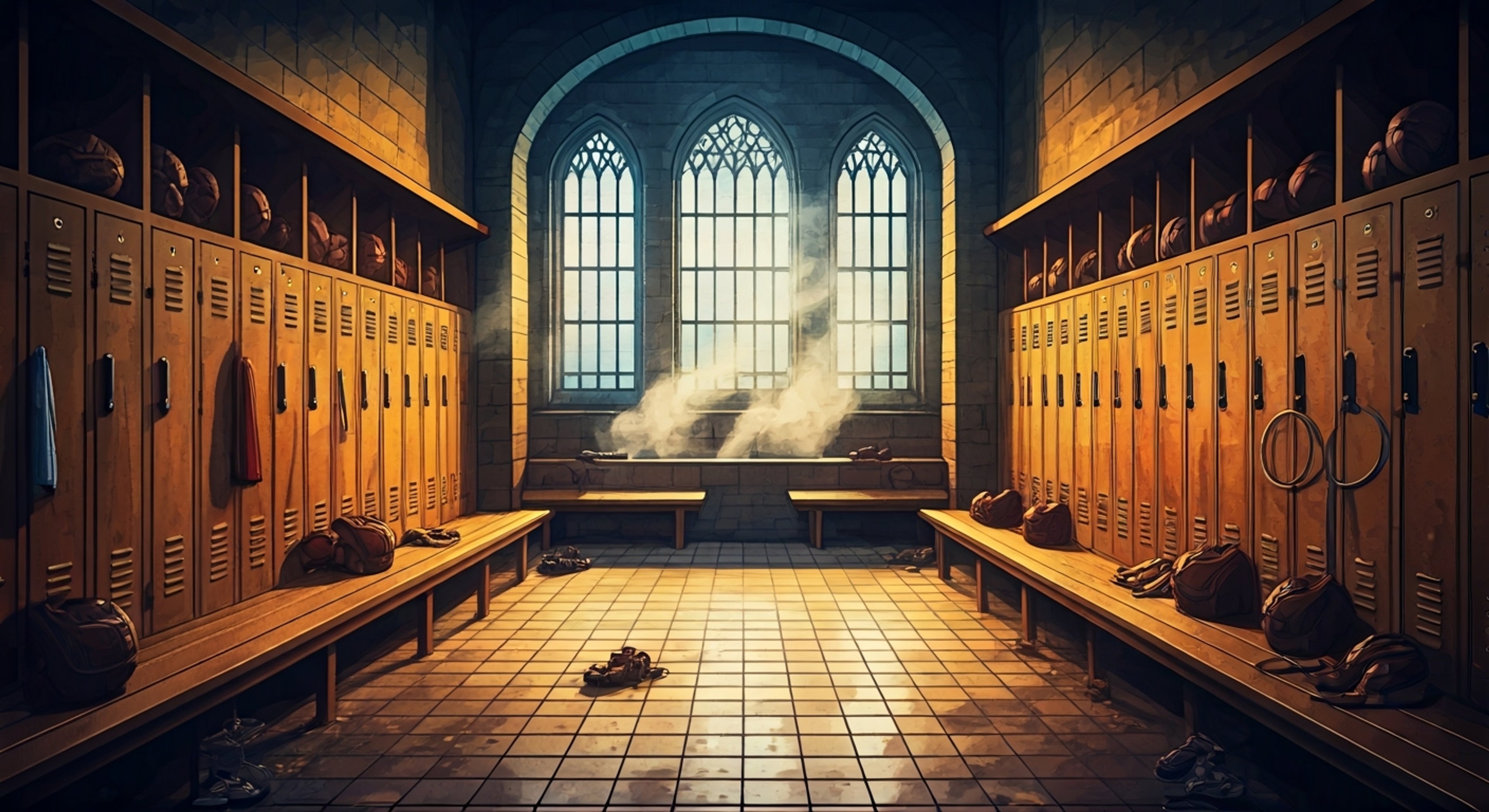 You find yourself facing off against Wood in the Quidditch locker room, his intense gaze fixed upon you as he questions your commitment to the team. His towering figure blocks the doorway as he lectures about dedication and sacrifice, his Scottish accent growing thicker with passion. The air is thick with tension as you stand your ground, knowing this confrontation has been brewing for weeks.
