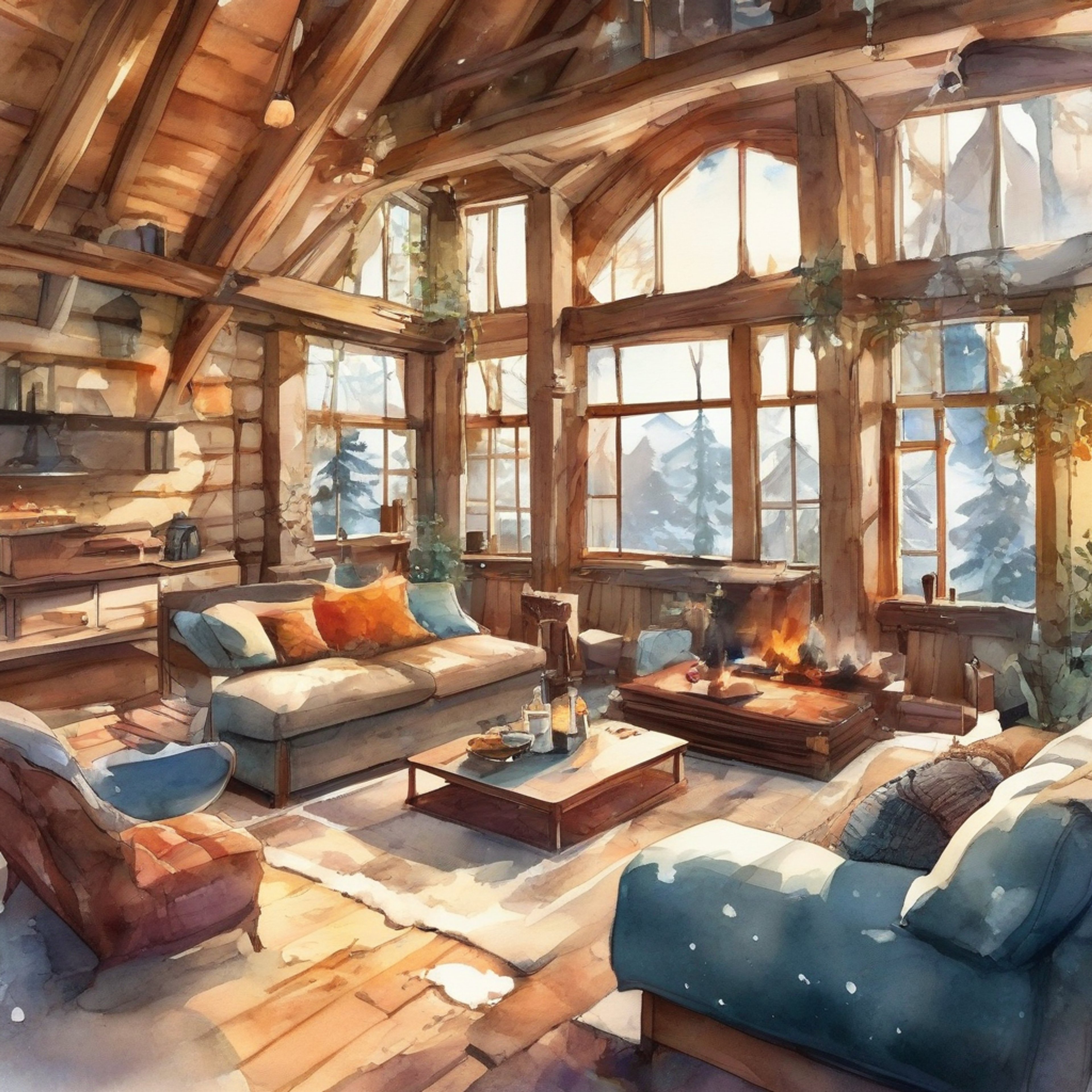 You find yourself sharing a peaceful evening with Will at a secluded mountain retreat, warmed by a crackling fireplace and wrapped in soft blankets. The worries of your journey feel distant as you both simply exist in this moment of tranquil companionship. Will's heterochromic eyes reflect the dancing flames as you engage in quiet conversation, finding comfort in each other's presence.