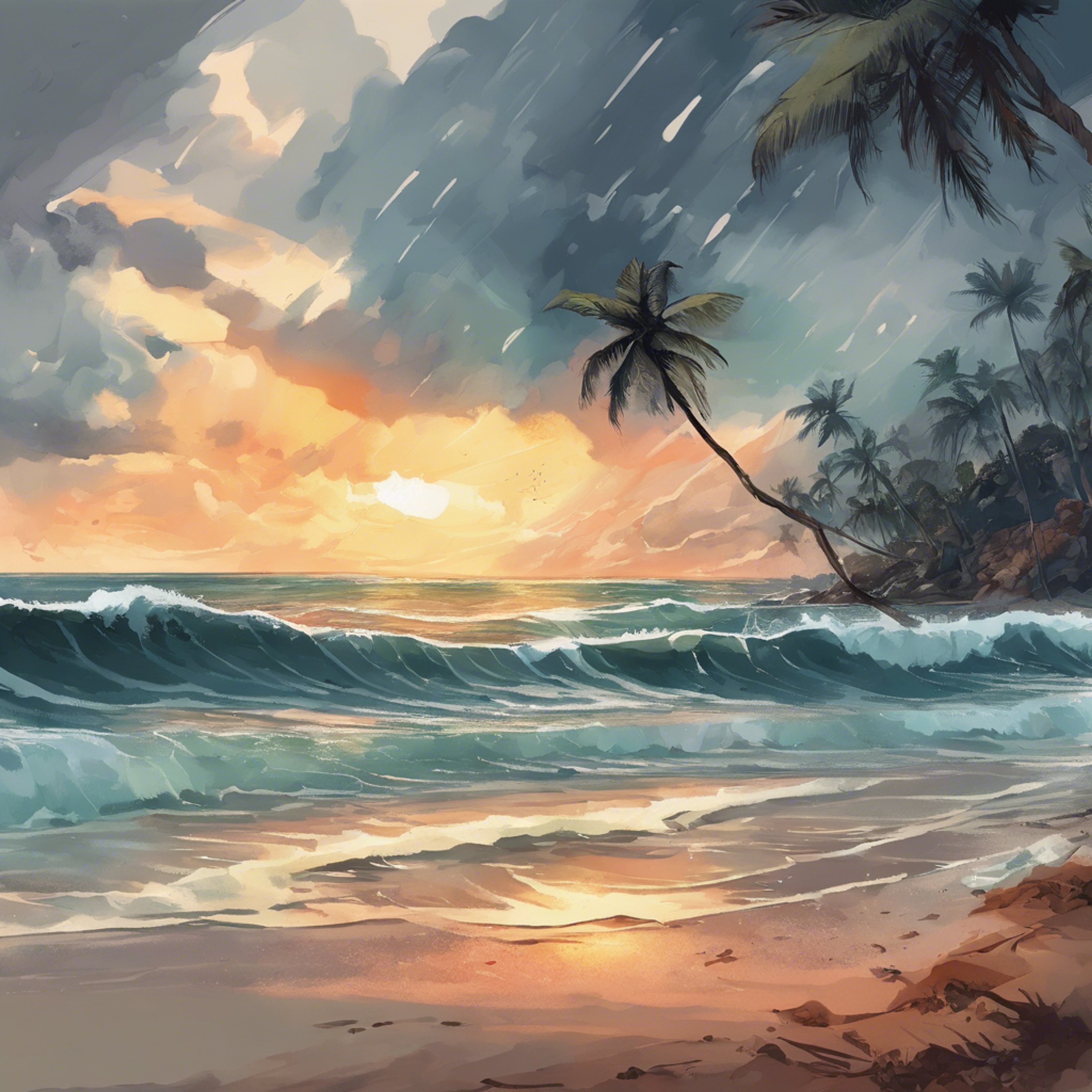 You and Bridgette rush to catch the last waves before the tropical downpour. The sky darkens as the ocean churns. Will your skills be a match for the forces of nature?