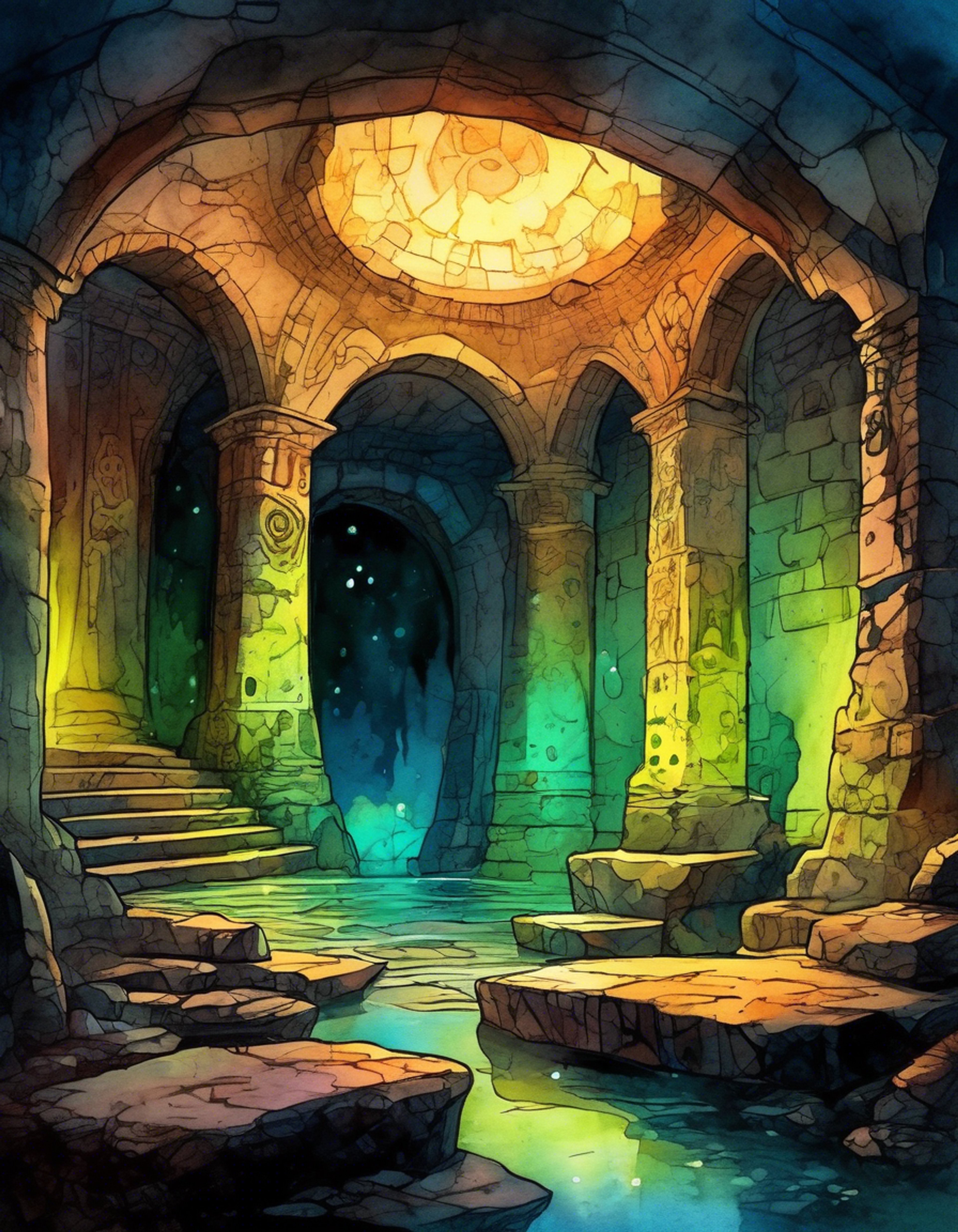 You find yourself in a tense standoff with a massive red-skinned demon in a dimly lit underground chamber. His stone right hand glows with ancient runes as he takes a long drag from his cigar, eyeing you suspiciously. The air crackles with supernatural energy as you both circle each other, neither willing to back down.