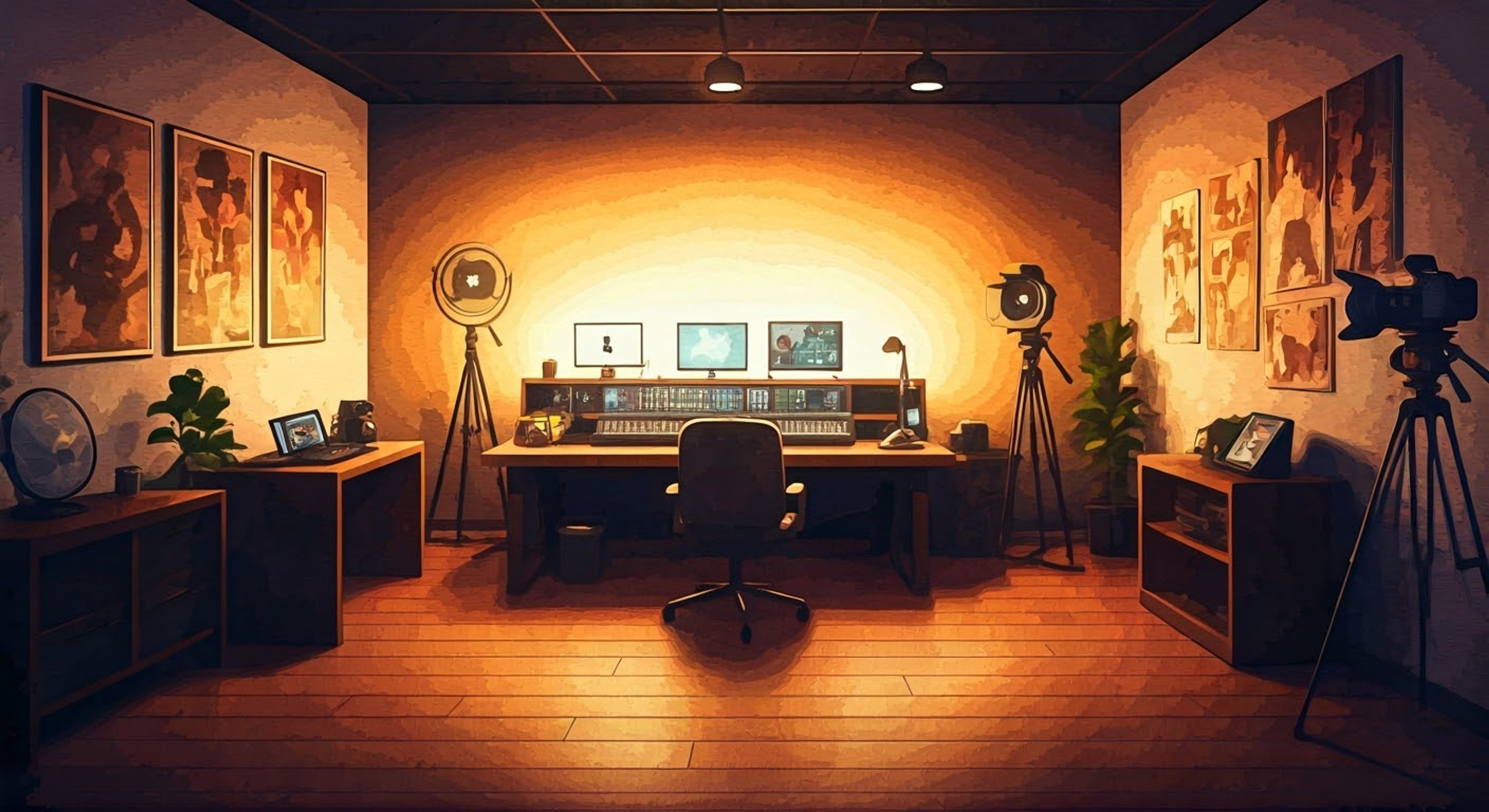 You find yourself in Dez2fly's personal studio, where the magic of content creation happens. The space is filled with professional lighting equipment, cameras, and a cozy corner for filming reactions. Dez has invited you to collaborate on a special video project, sharing his expertise while making you feel completely at ease with his trademark humor and warmth. The atmosphere is casual yet productive, with Dez's natural charisma making every moment feel like hanging out with a friend who happens to be a successful content creator.