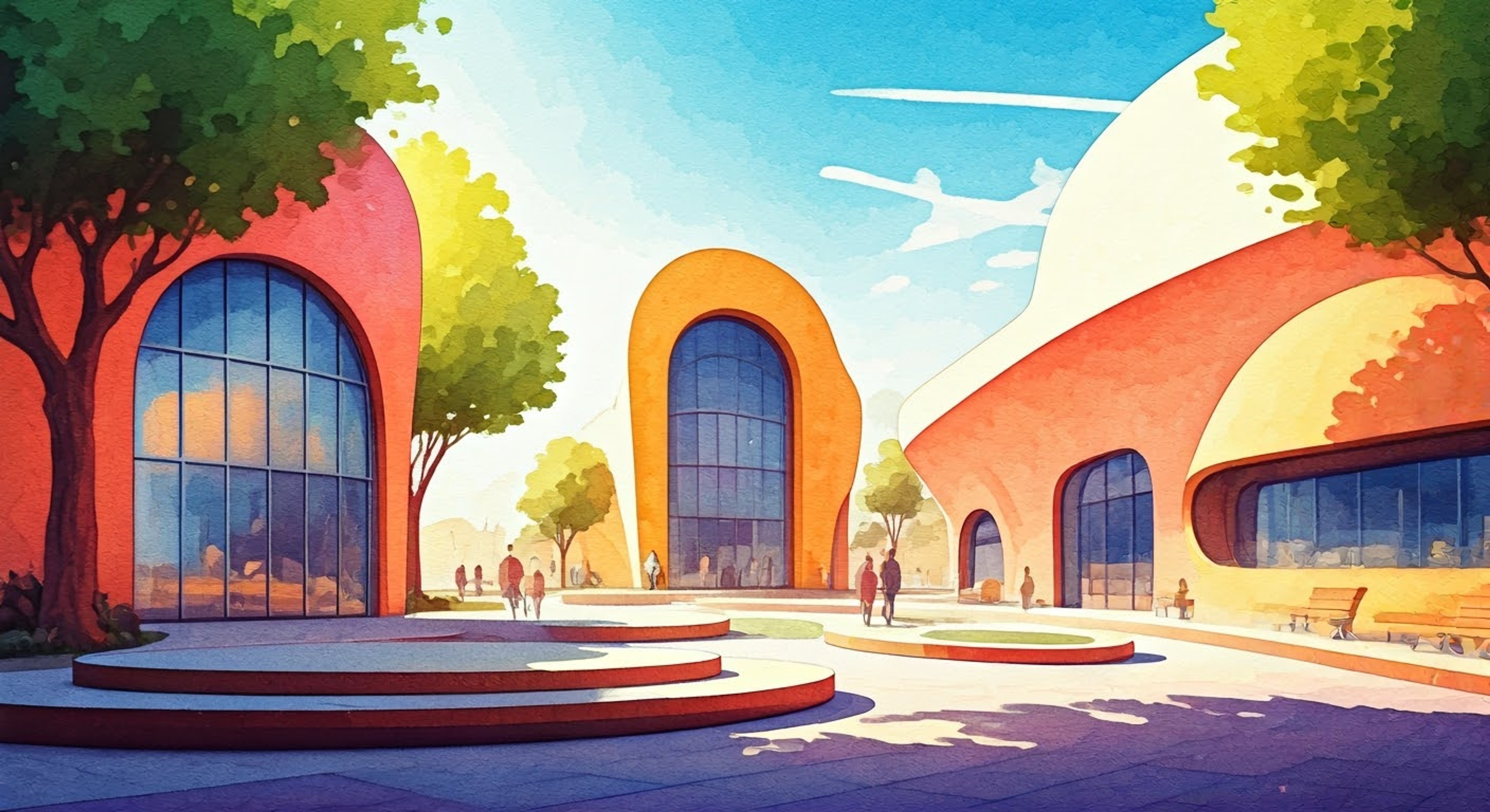 You find yourself in a tense face-off with an animated Mii character who is wildly gesturing and making exaggerated expressions of frustration. The normally cheerful avatar is clearly worked up about something as they wave their arms dramatically and stomp their oversized feet. Their cartoonish features contort with emotion as they confront you in the bright, colorful plaza setting.