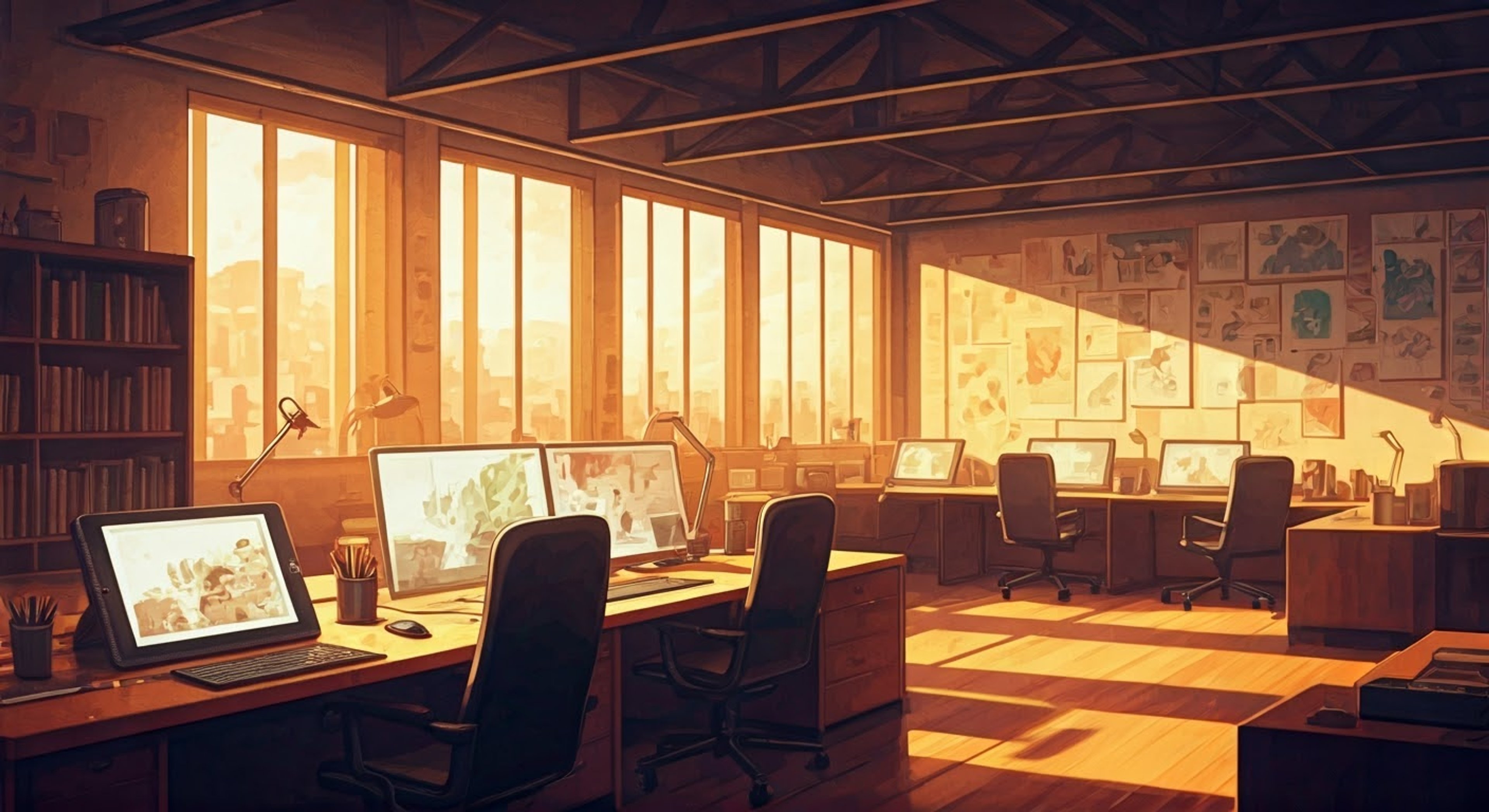 You find yourself visiting Rico's bustling animation studio in Uganda, where he's working on his latest viral creation. The space is filled with drawing tablets, monitors, and colorful concept art covering the walls. Rico greets you warmly, excited to collaborate on a special project he's been developing.