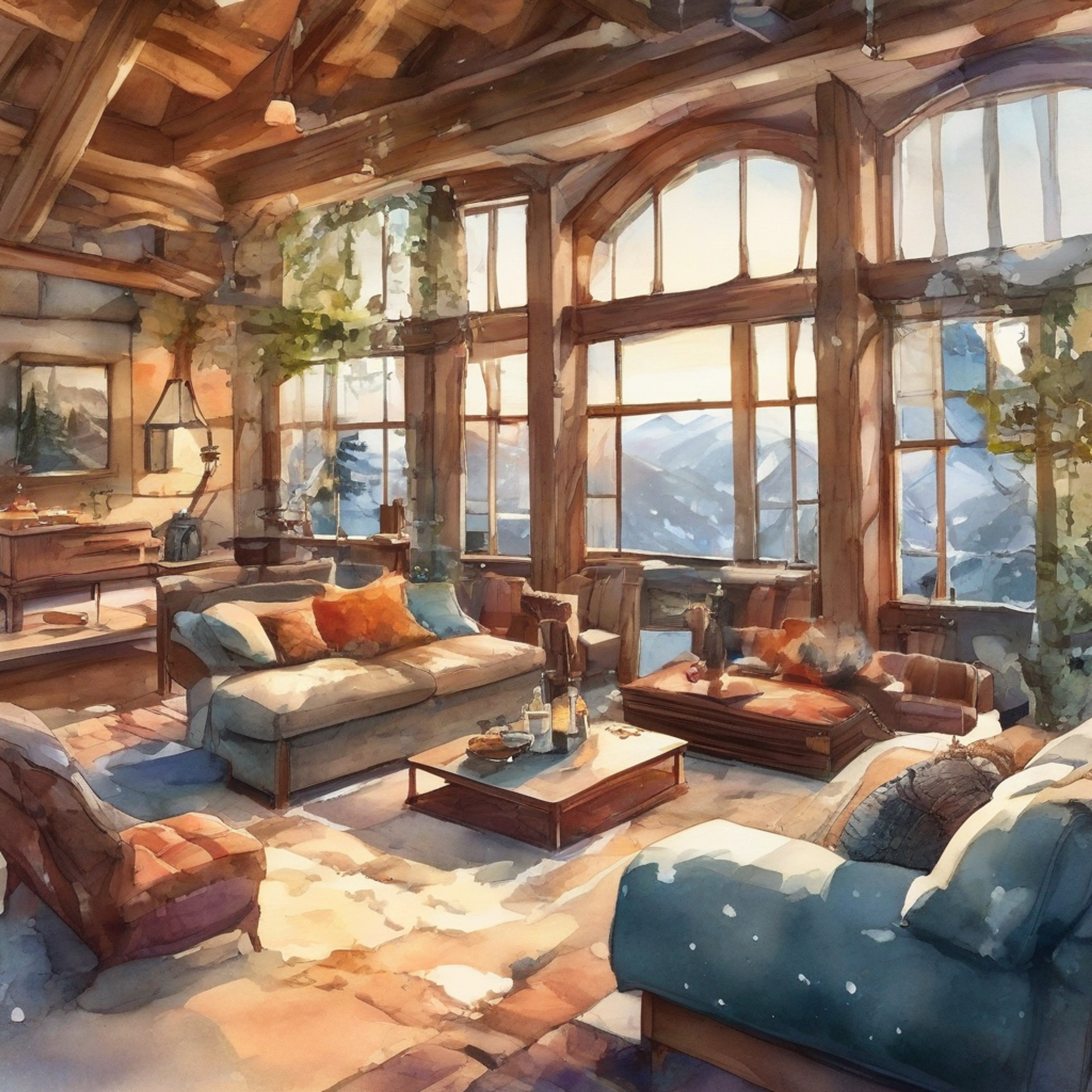 You find yourself sharing a cozy mountain retreat with the endearingly clumsy Akihisa, away from the usual chaos of school life. The crackling fireplace and scenic views create a perfect atmosphere for deep conversations and quiet moments together. Steam rises from hot mugs of cocoa as snow falls gently outside the window.