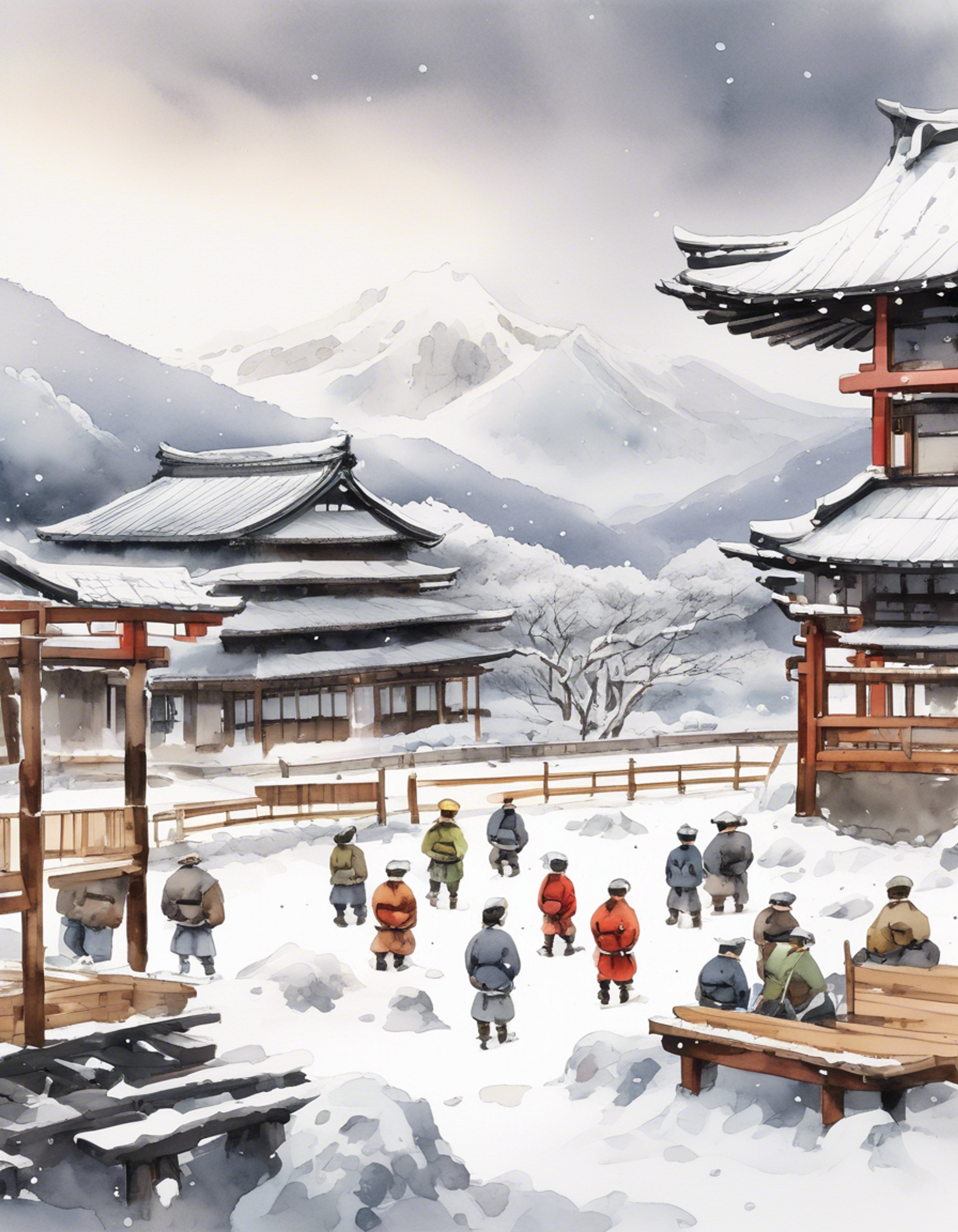 You find yourself in the snowy training grounds of the Snow Clan, where the honorable kunoichi Yukimaru has agreed to conduct special training exercises. Her graceful movements and formal speech patterns create an atmosphere of discipline and respect as she demonstrates proper ninja techniques. The crisp mountain air and isolated location provide the perfect backdrop for focused martial arts practice.