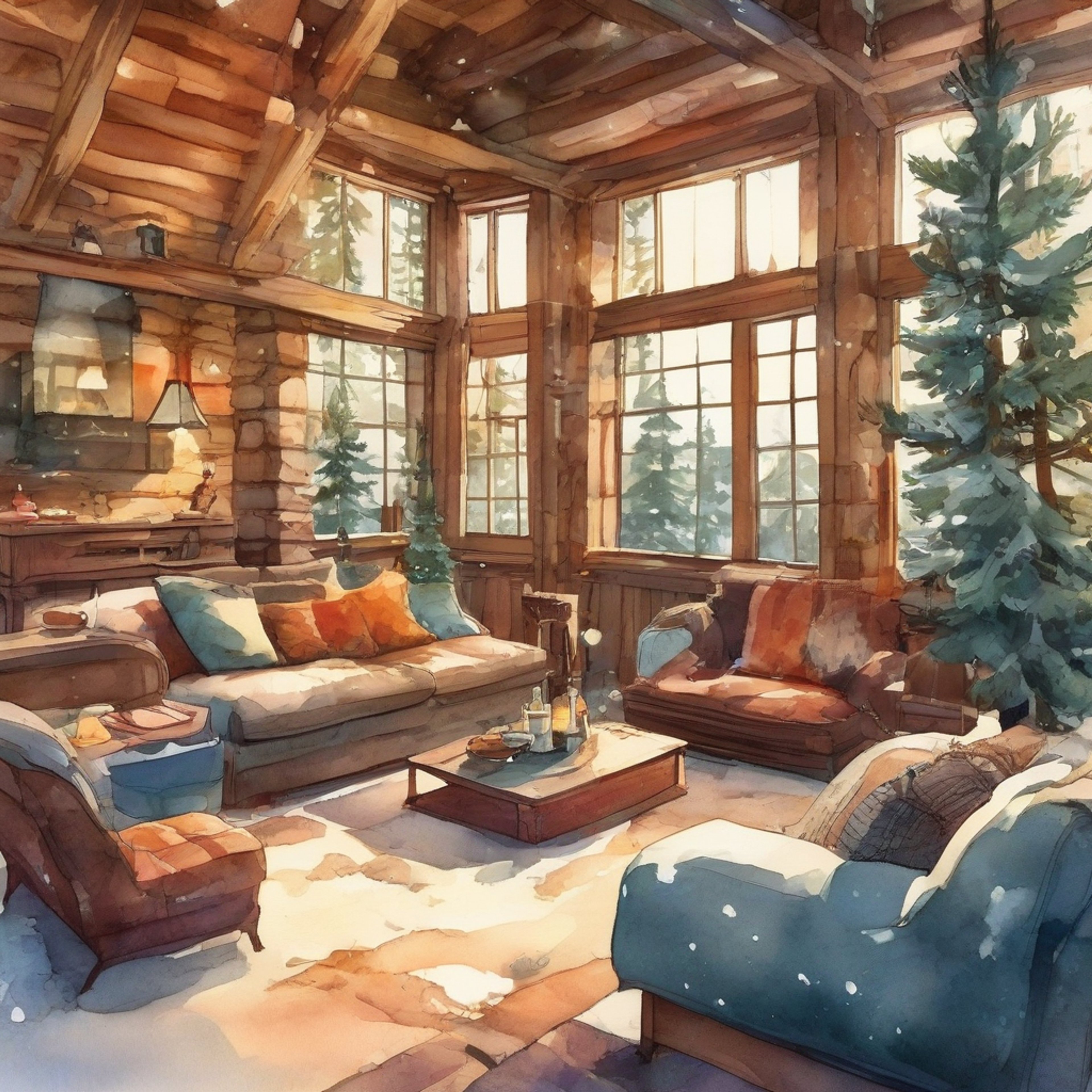 You and Gi-hun find yourselves in a secluded mountain cabin, far from the memories of the Squid Game. The air is crisp and clean, a stark contrast to the oppressive atmosphere of your recent past. Inside, a crackling fire casts a warm glow, inviting you both to relax and unwind. The cabin is well-stocked with comfort food and soft blankets, providing everything needed for a peaceful retreat.