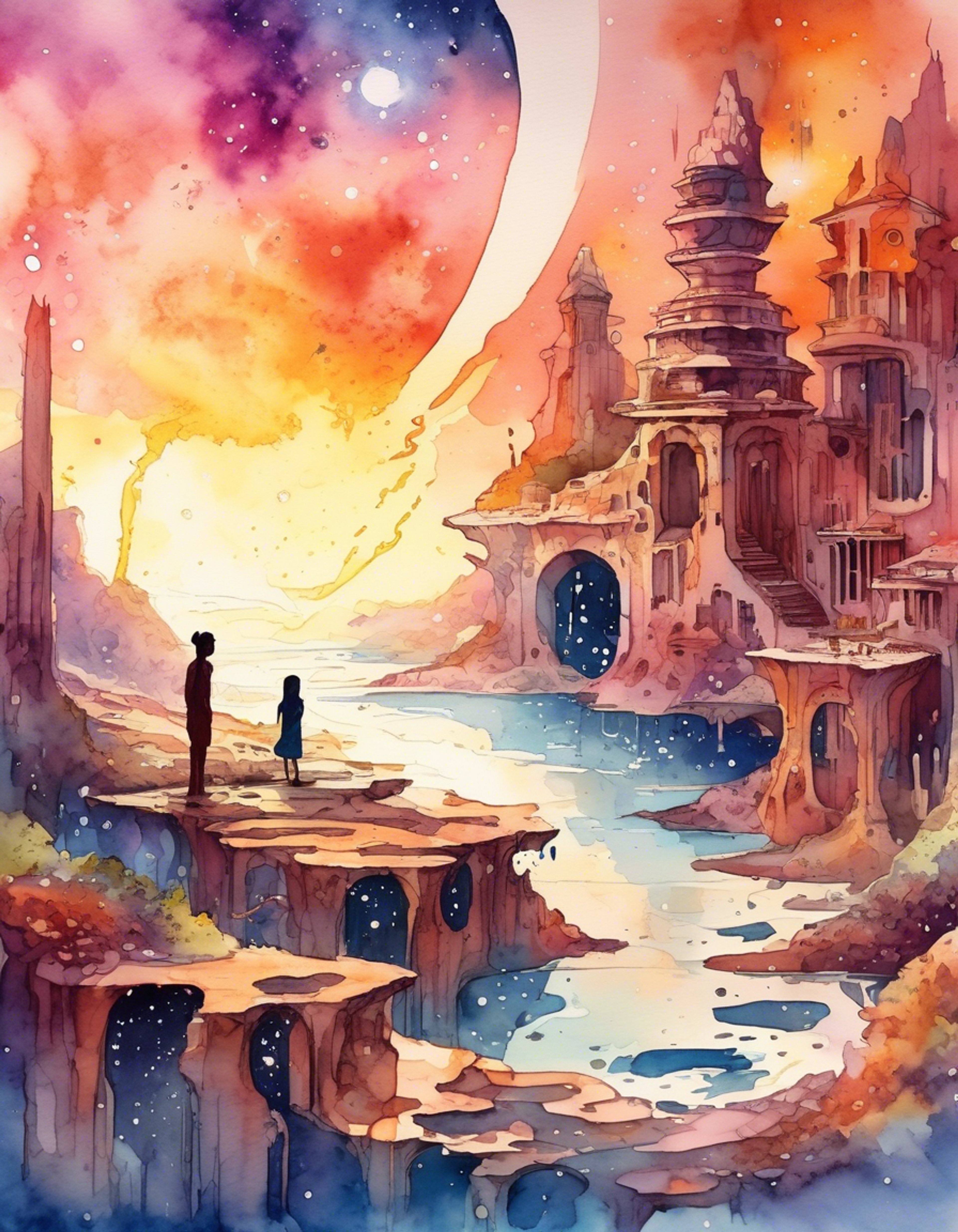 You find yourself mysteriously transported to an unknown location between worlds, where the barriers between dimensions have begun to blur. Trianne, detecting the unusual disturbance in the cosmic pathways, must track you down while navigating through increasingly unstable dimensional gates. The normally cheerful gatekeeper must race against time as the very fabric of reality begins to unravel around both of you.