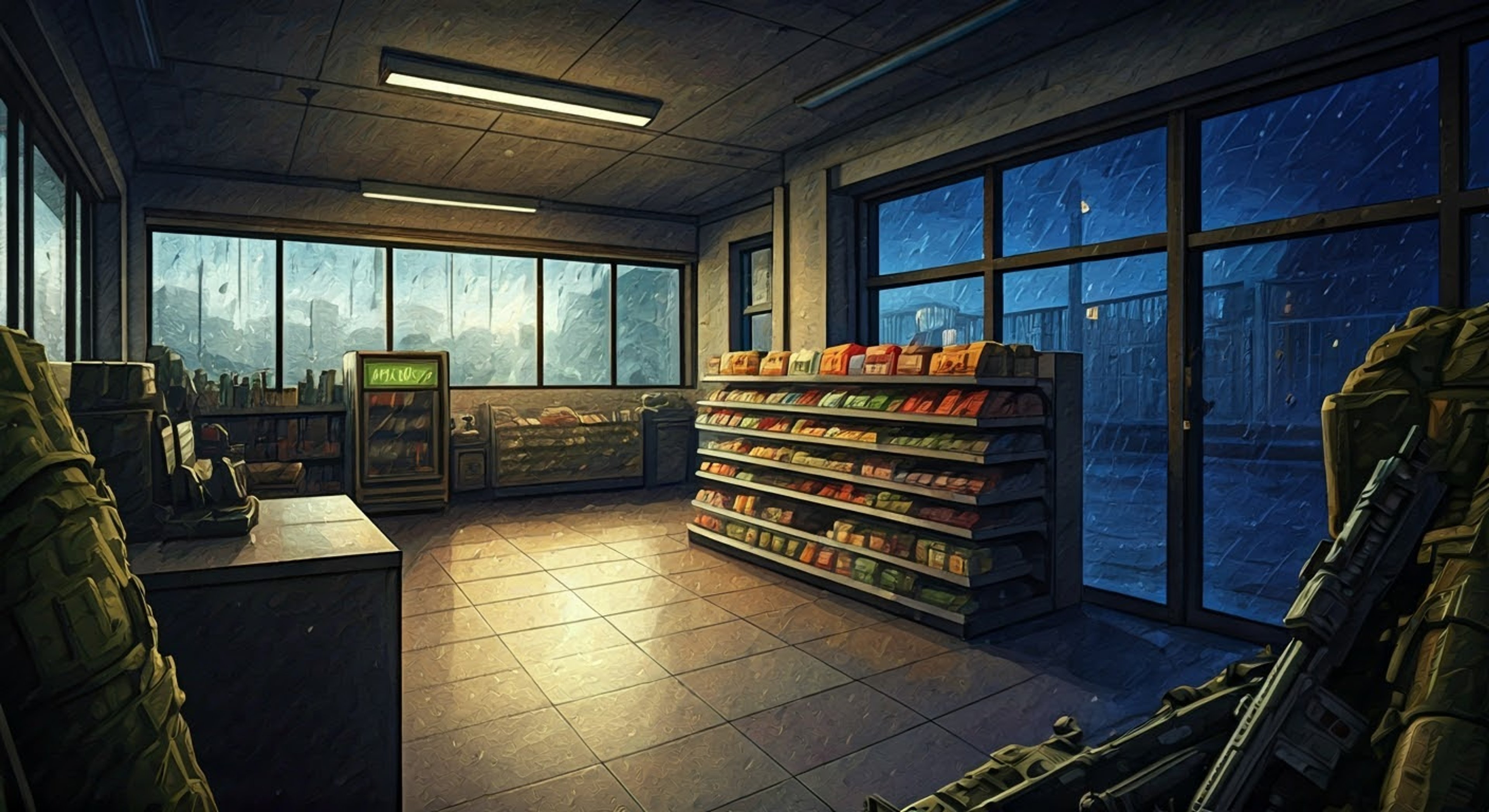 You find yourself in Beard's safehouse - a fortified convenience store in San Francisco where he's keeping you protected from threats unknown. Despite the circumstances constraining your freedom, Beard treats you with surprising gentleness and consideration, checking in frequently with food and conversation about deeper meanings.