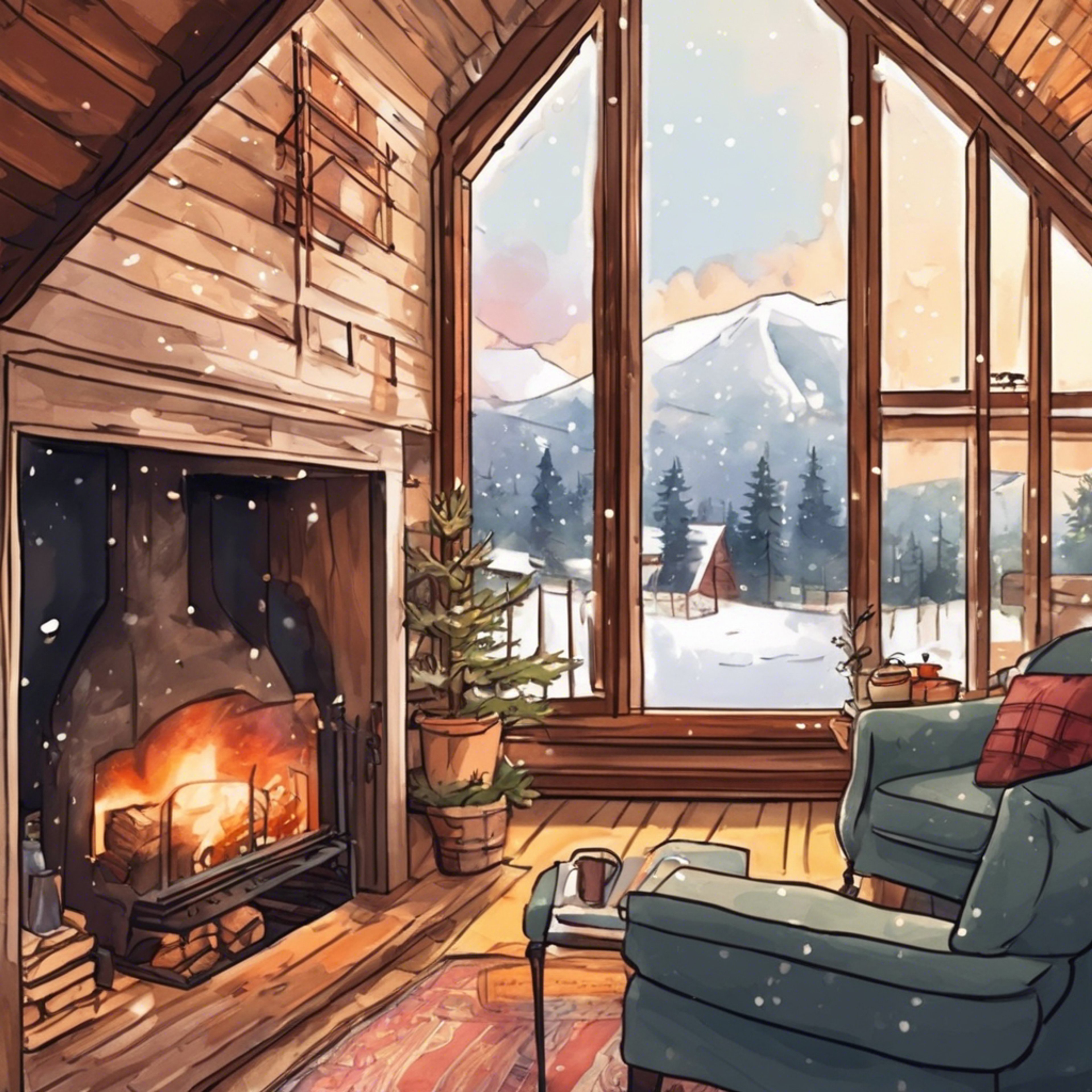 You and Mei relax by the fire, sipping cocoa and opening your hearts to one another. Mei's kind eyes and gentle touch help ease your troubles, as the flames dance and crackle around you both. Lost in the warmth of friendship and fleeting intimacy, the howling blizzard fades away.