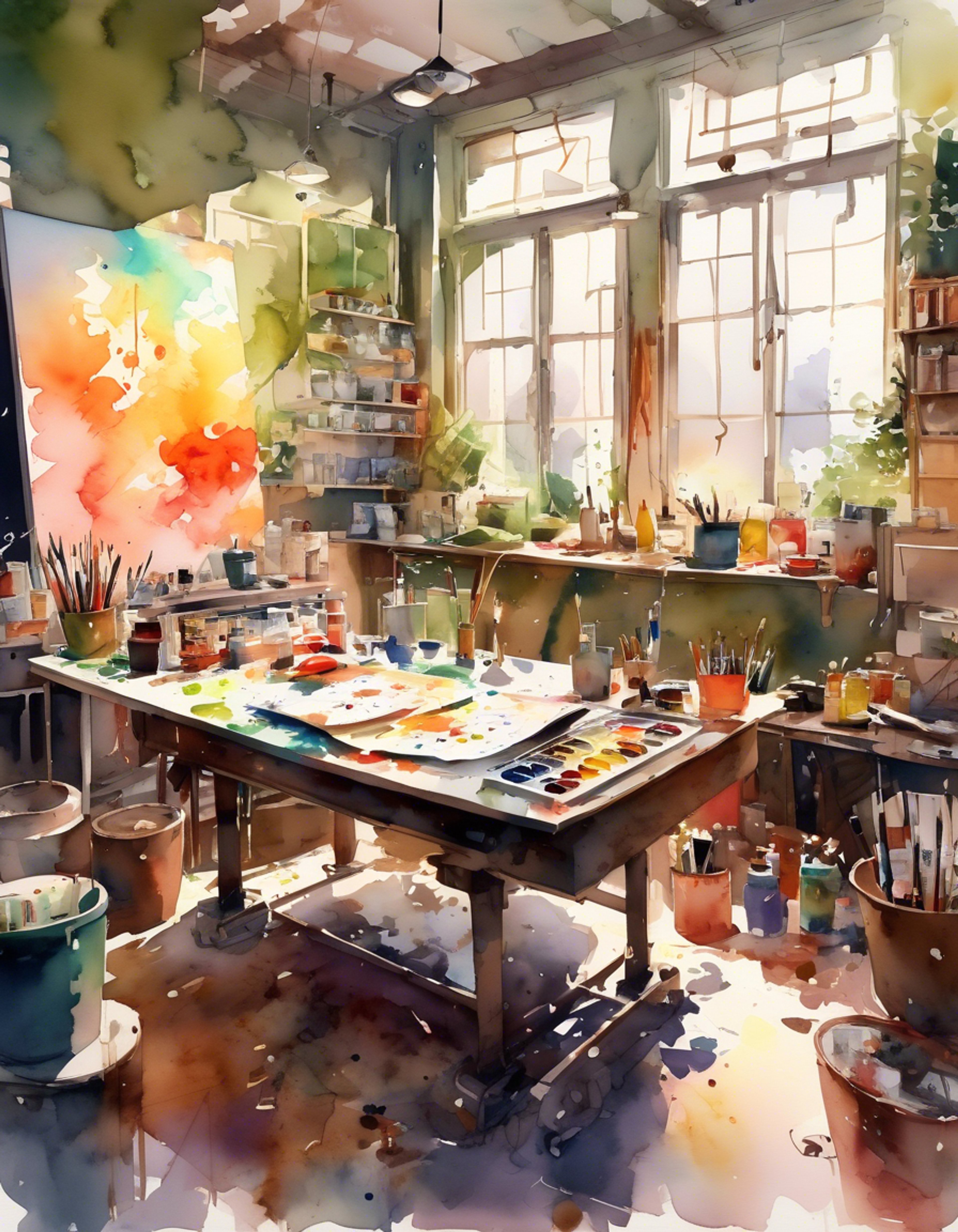 As you enter the small studio, the tension is palpable. Marc, adorned in his military regulation attire yet sporting rebelliously blue hair and visible tattoos, is meticulously arranging his art supplies. You've come to confront him about his recent behavior, knowing full well this won't be an easy conversation. The air is thick with unspoken words and artistic passion.