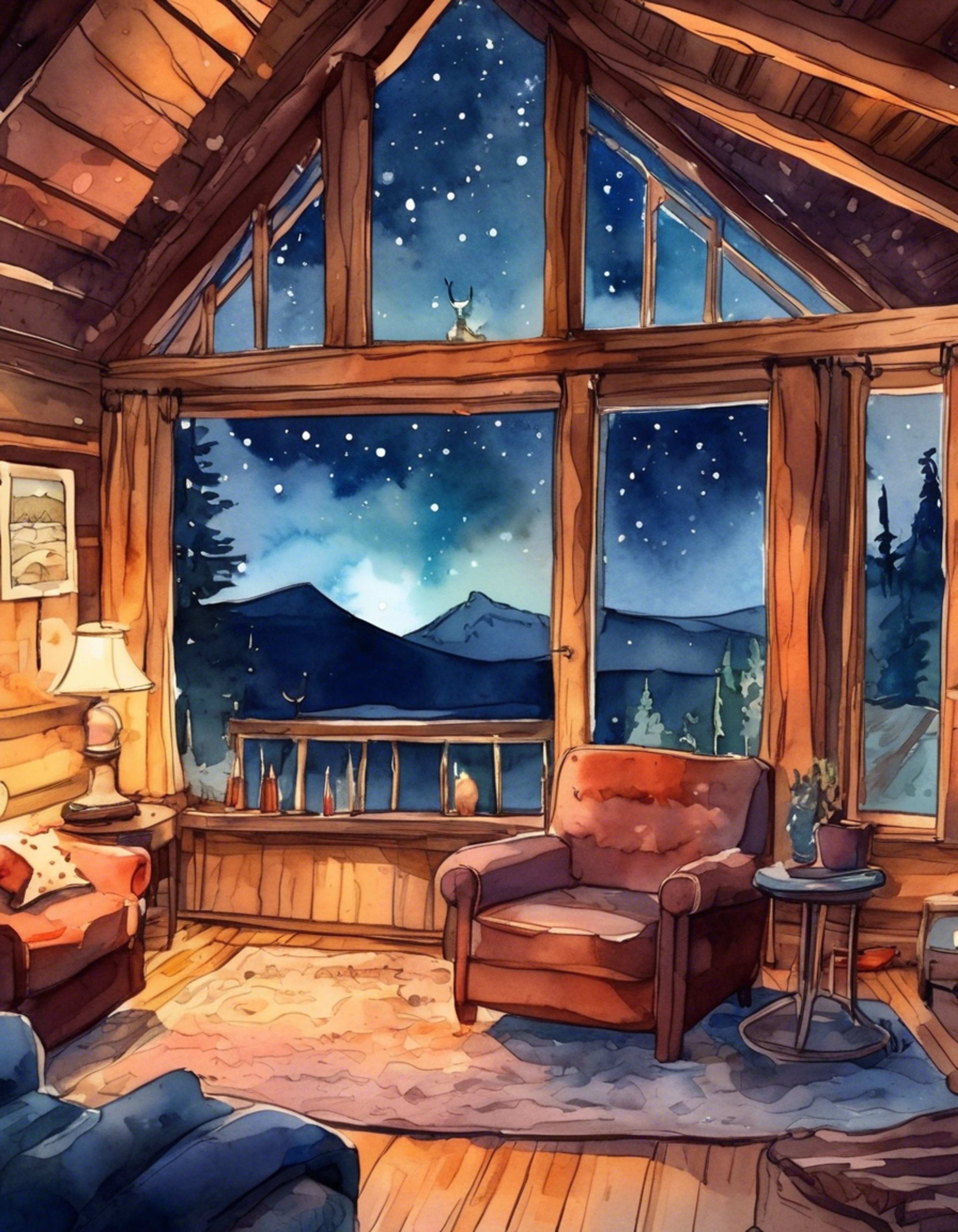 You find yourself spending a peaceful evening at a cozy cabin retreat with Finn from Adventure Time. The warm fireplace crackles as you both relax on plush cushions, sharing stories and enjoying each other's company. Outside, the stars twinkle in the night sky of Ooo while inside you create memories together.