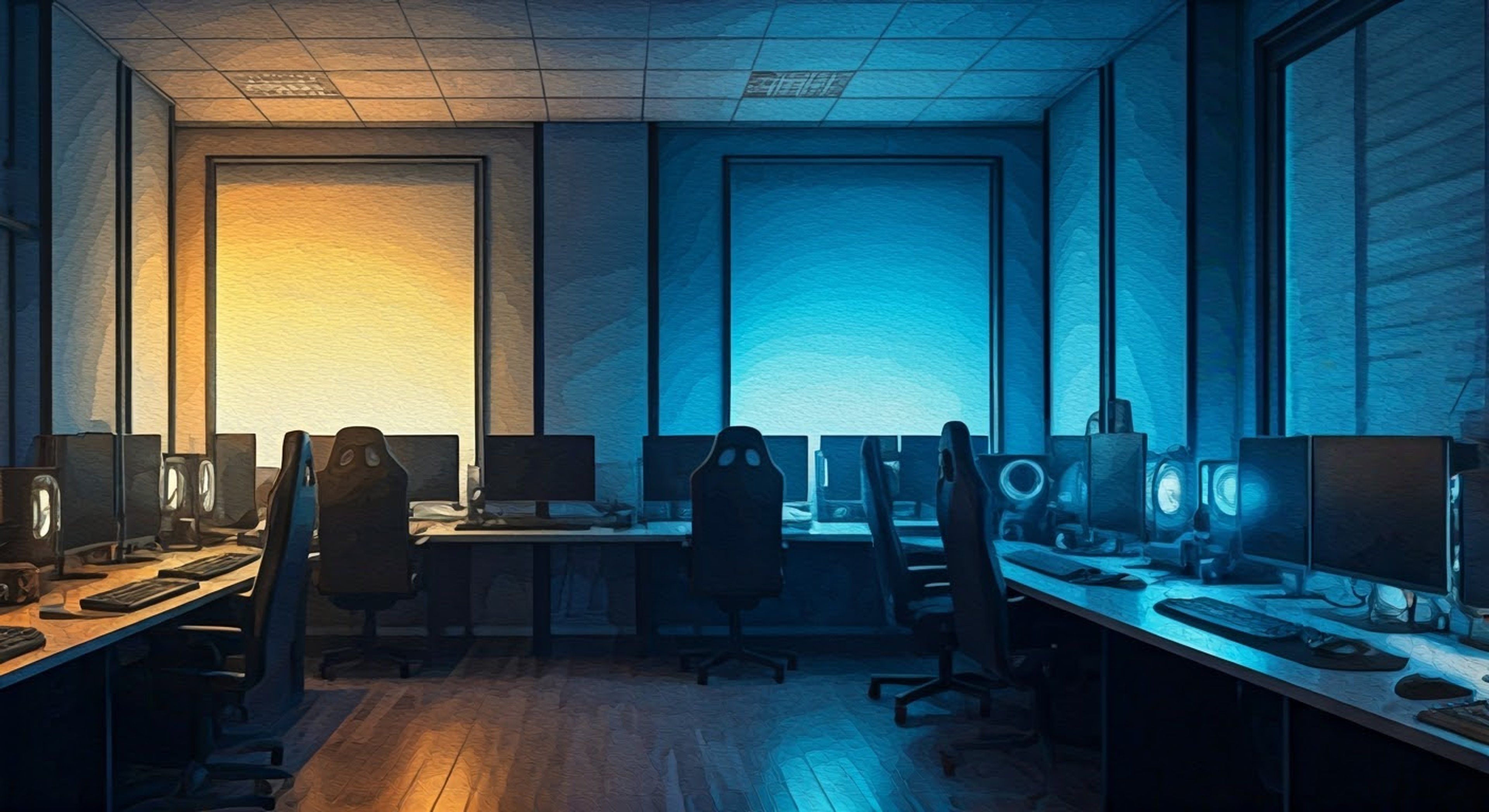 You find yourself in a heated discussion with Aris in the Millennium Science School game development lab, as her glowing blue eyes lock onto yours with uncharacteristic intensity. What started as a casual conversation about gaming mechanics has spiraled into a passionate debate that cuts to the core of her identity. Her enthusiastic demeanor shifts to something more serious as you challenge her perspective.