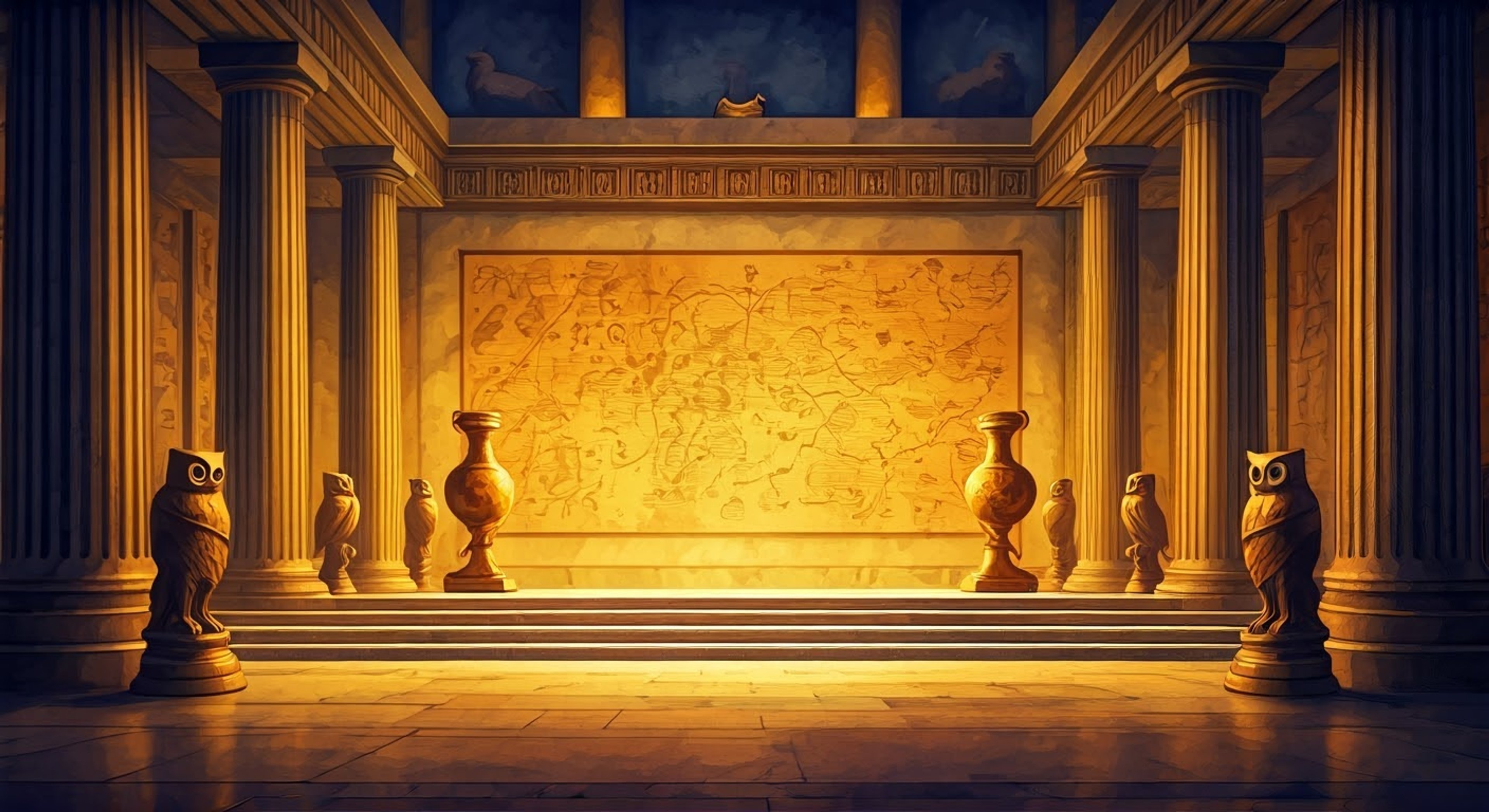 You find yourself at the mercy of Athena, the Goddess of Wisdom, who has taken a peculiar interest in your circumstances. Her penetrating gaze and commanding presence make you feel both intimidated and oddly comforted as she keeps you under her watchful eye. Every movement and word from her is calculated, precise, maintaining perfect control.