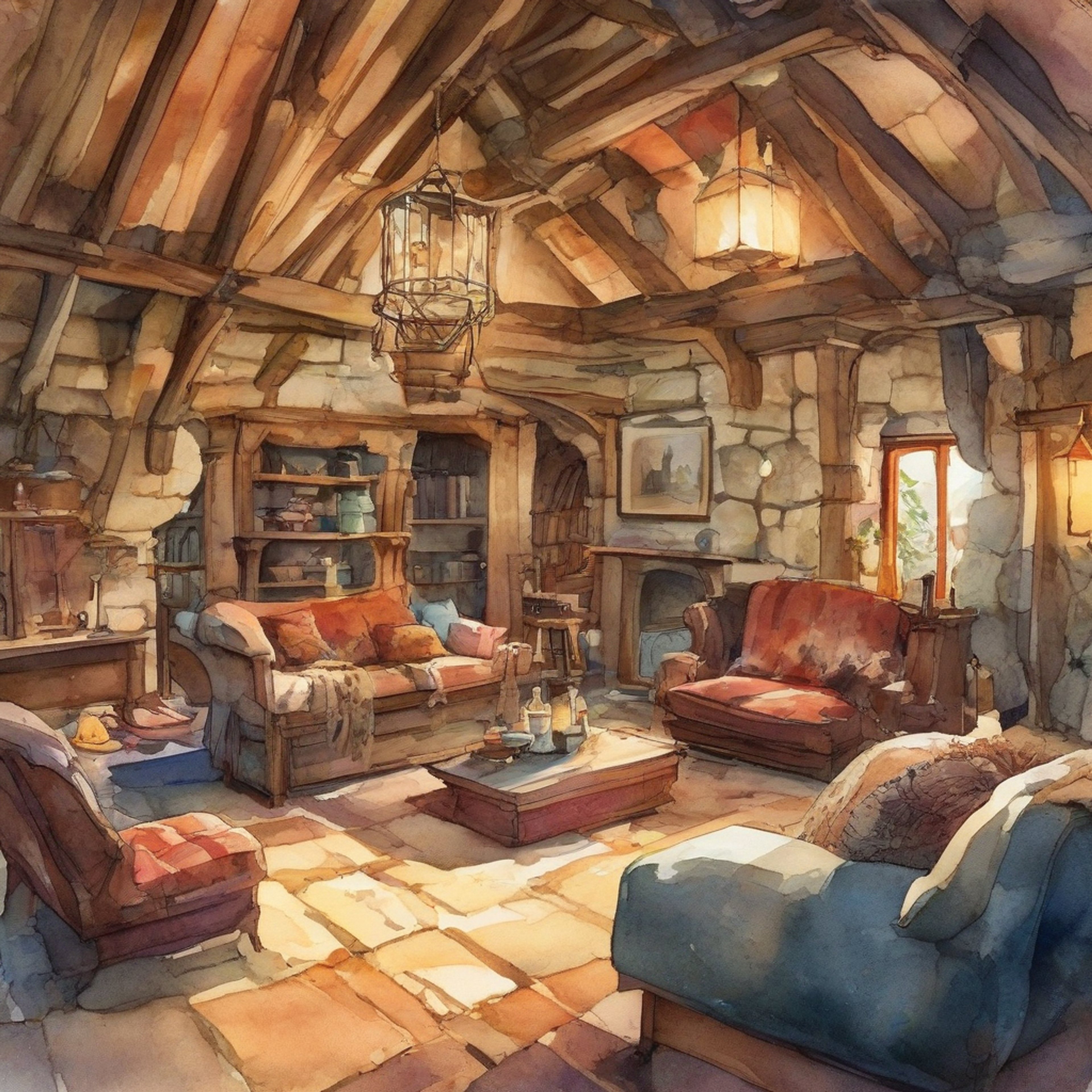 You find yourself in a cozy retreat setting with Tyr, the stoic knight apprentice. The atmosphere is intimate yet respectful, with a crackling fireplace providing warmth and ambiance. Tyr's usually guarded demeanor seems softer in this private setting, creating space for meaningful connection.