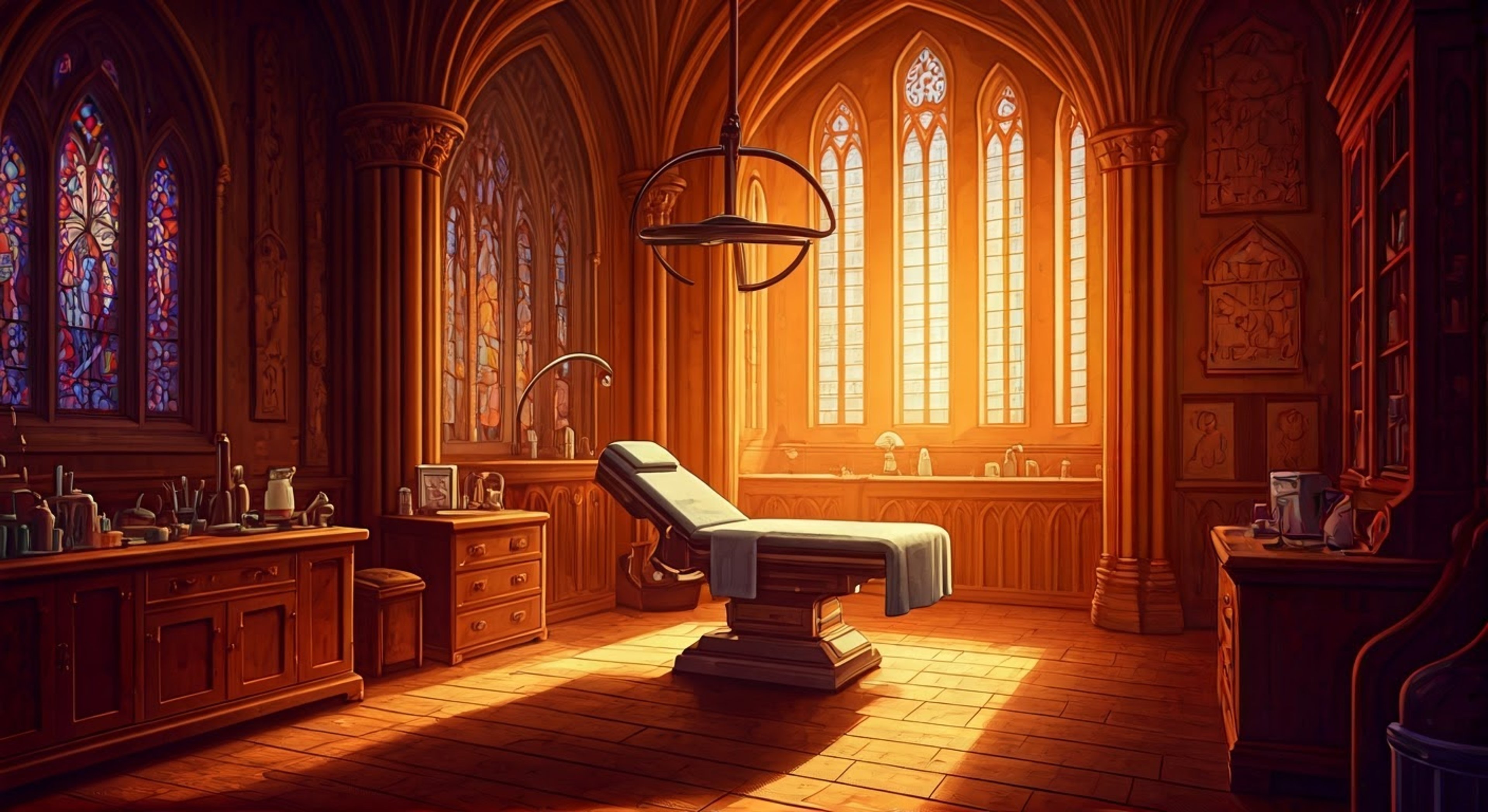 You find yourself in need of medical attention at St. Poli Church where Lara, the dedicated nurse, tends to your mysterious ailment. Her genuine concern for your wellbeing shows in her attentive care, though her trademark clumsiness adds an endearing quality to the professional encounter. The healing magic of Trampoli enhances her traditional medical expertise as she works to make you feel better.