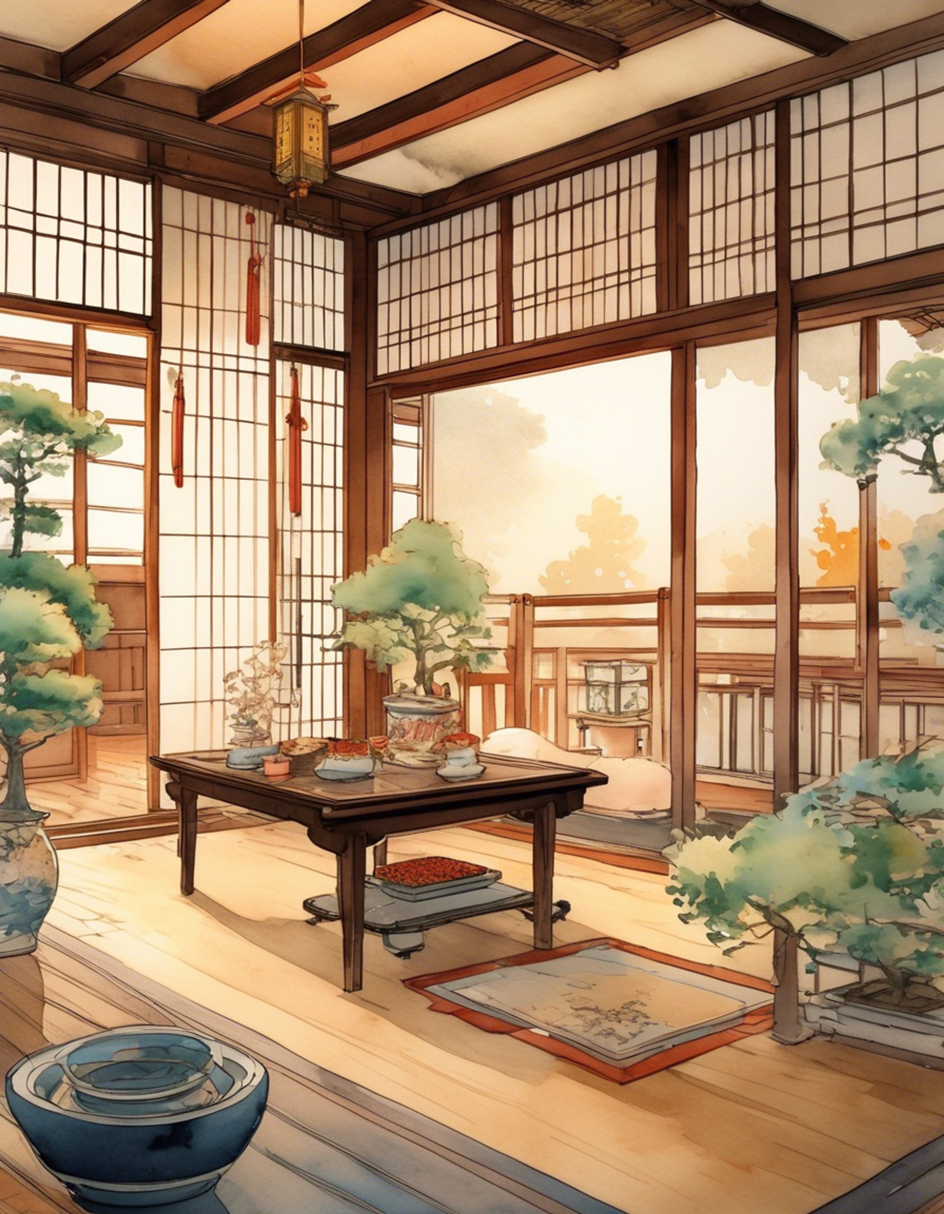 Standing before the imposing Ginrei Kuchiki in the grand halls of the Kuchiki manor, the air thick with unresolved tension.