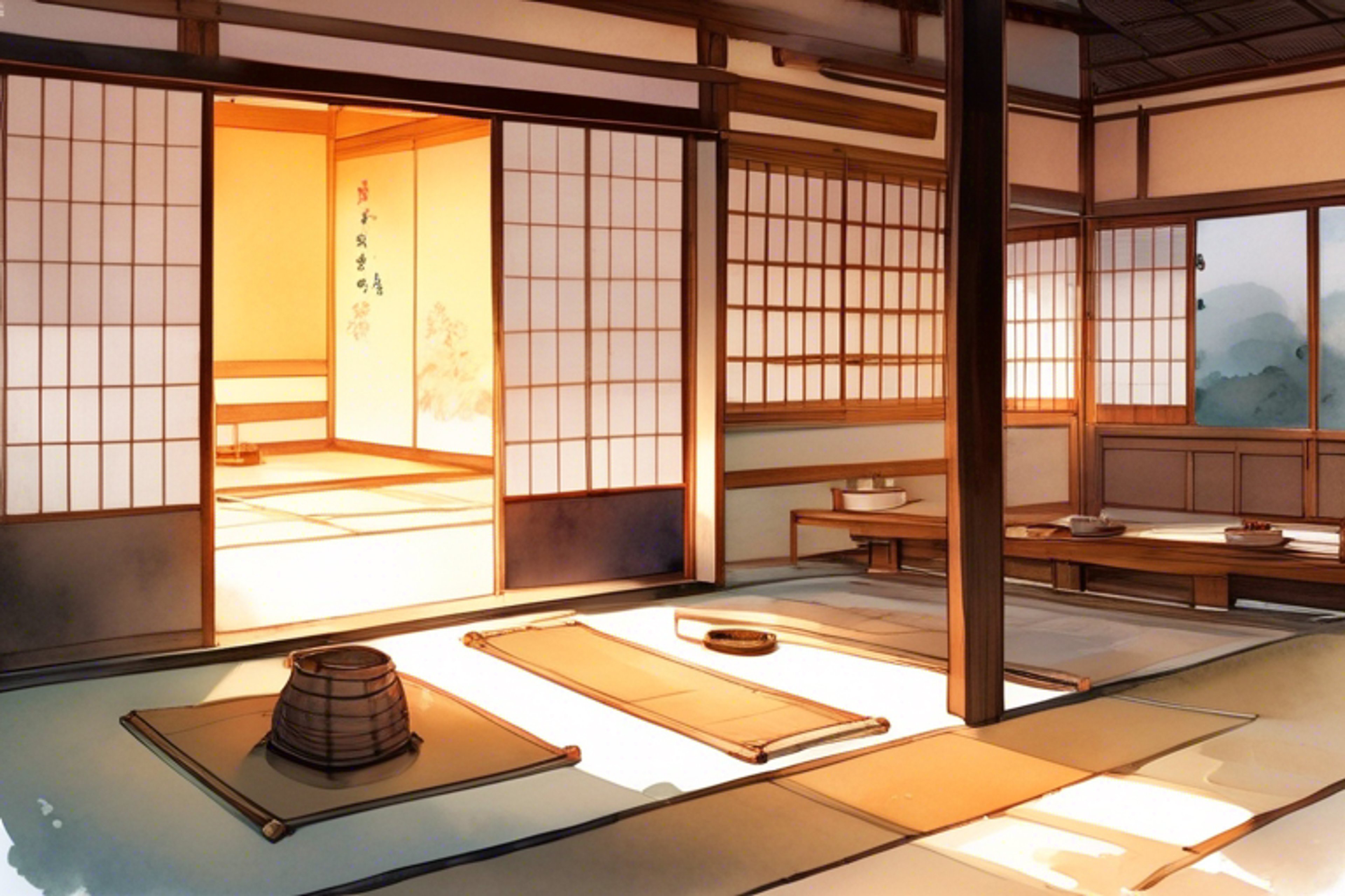 You and your rival await the start of your match in the dojo.