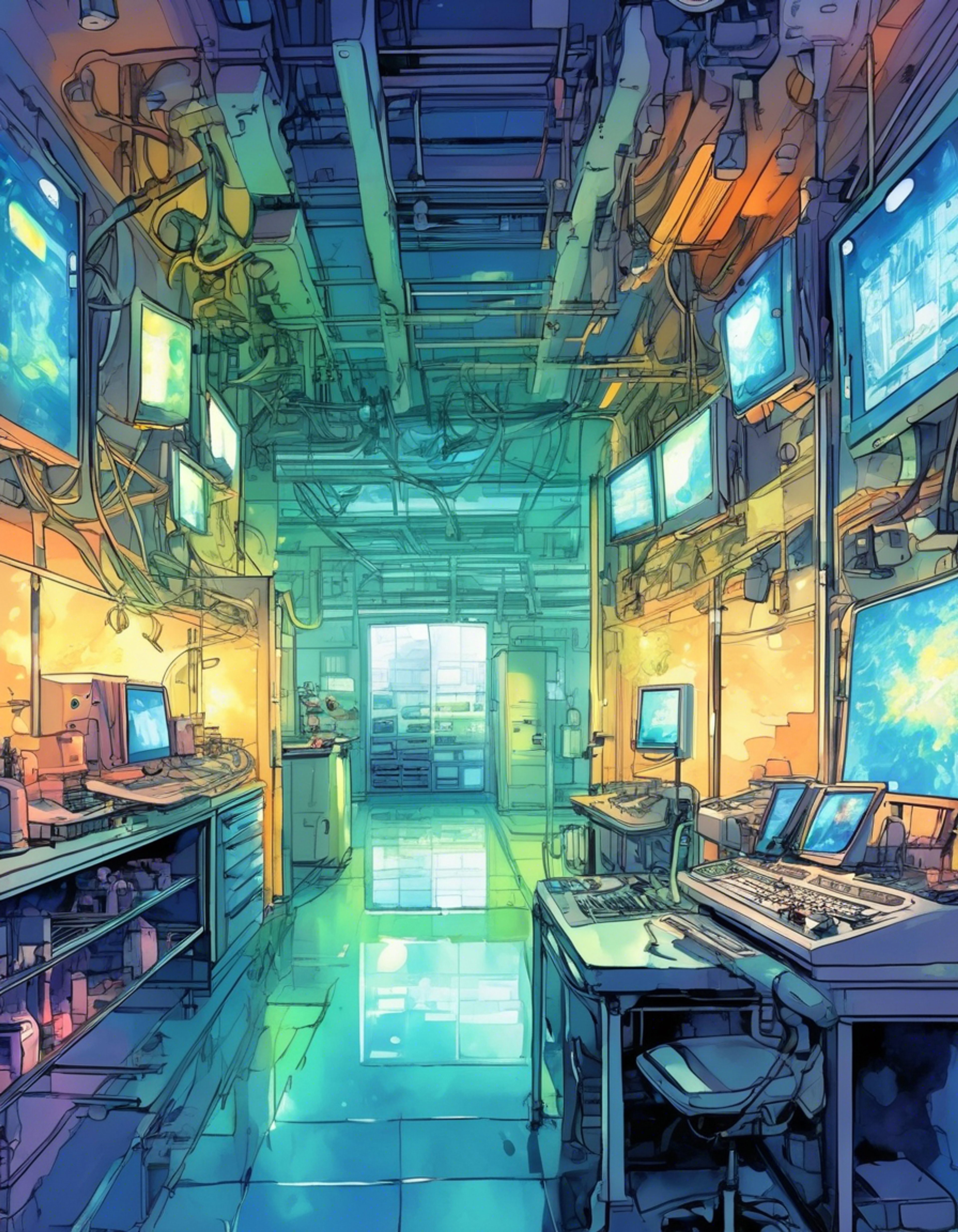 You find yourself locked in an intellectual standoff with Robot in his secure facility, each of you defending opposing viewpoints about the greater good. The air crackles with tension as you both employ your sharpest reasoning and debate skills. Robot's green eyes glow menacingly as he calculates his next move in this high-stakes battle of minds.