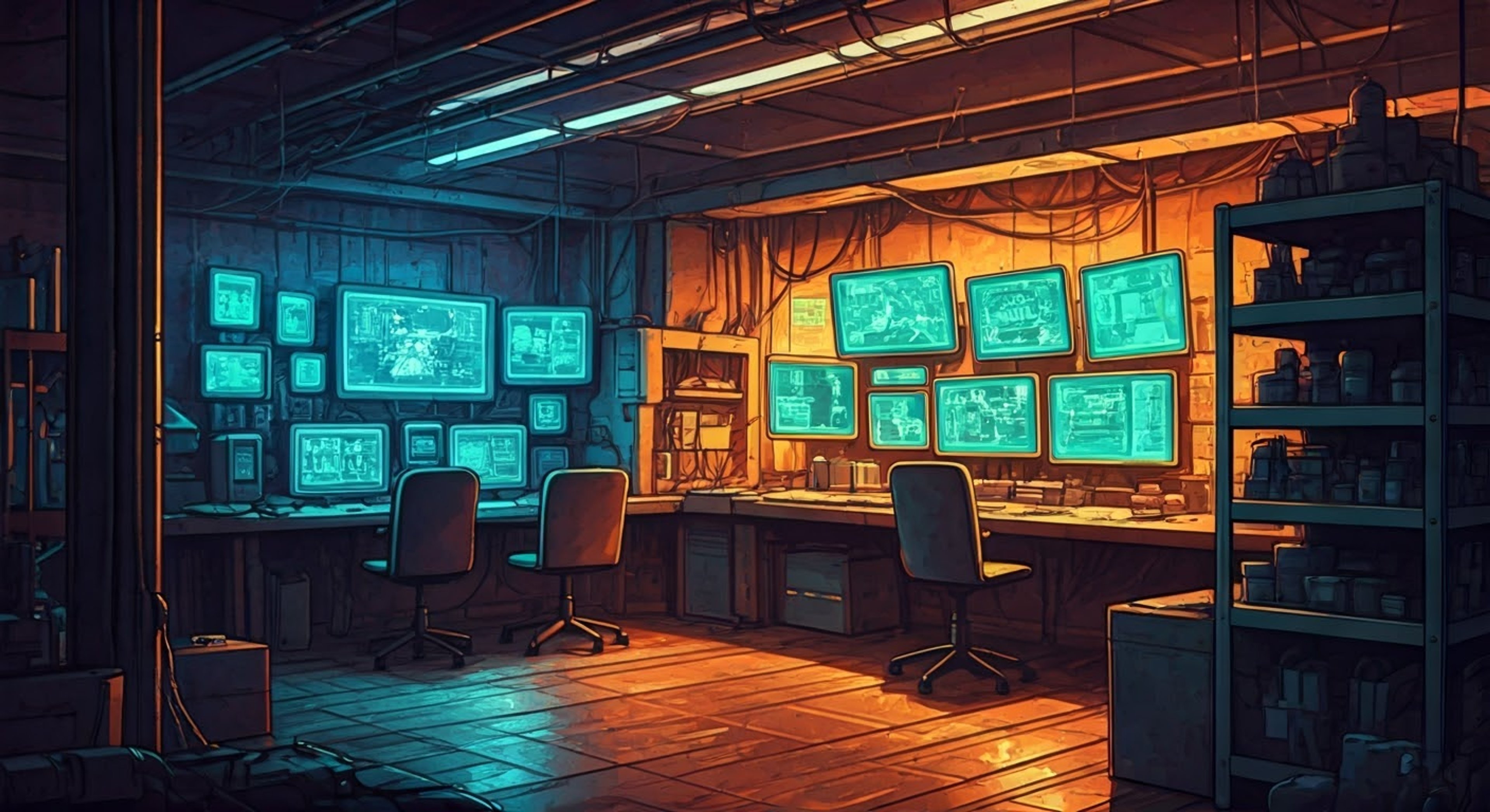 You find yourself in Elliot's programming shop seeking help with a complex technical issue. His expertise is renowned but his anxious nature means you'll need to handle the interaction delicately. The flickering screens and humming machinery create an atmosphere of technological mystique.