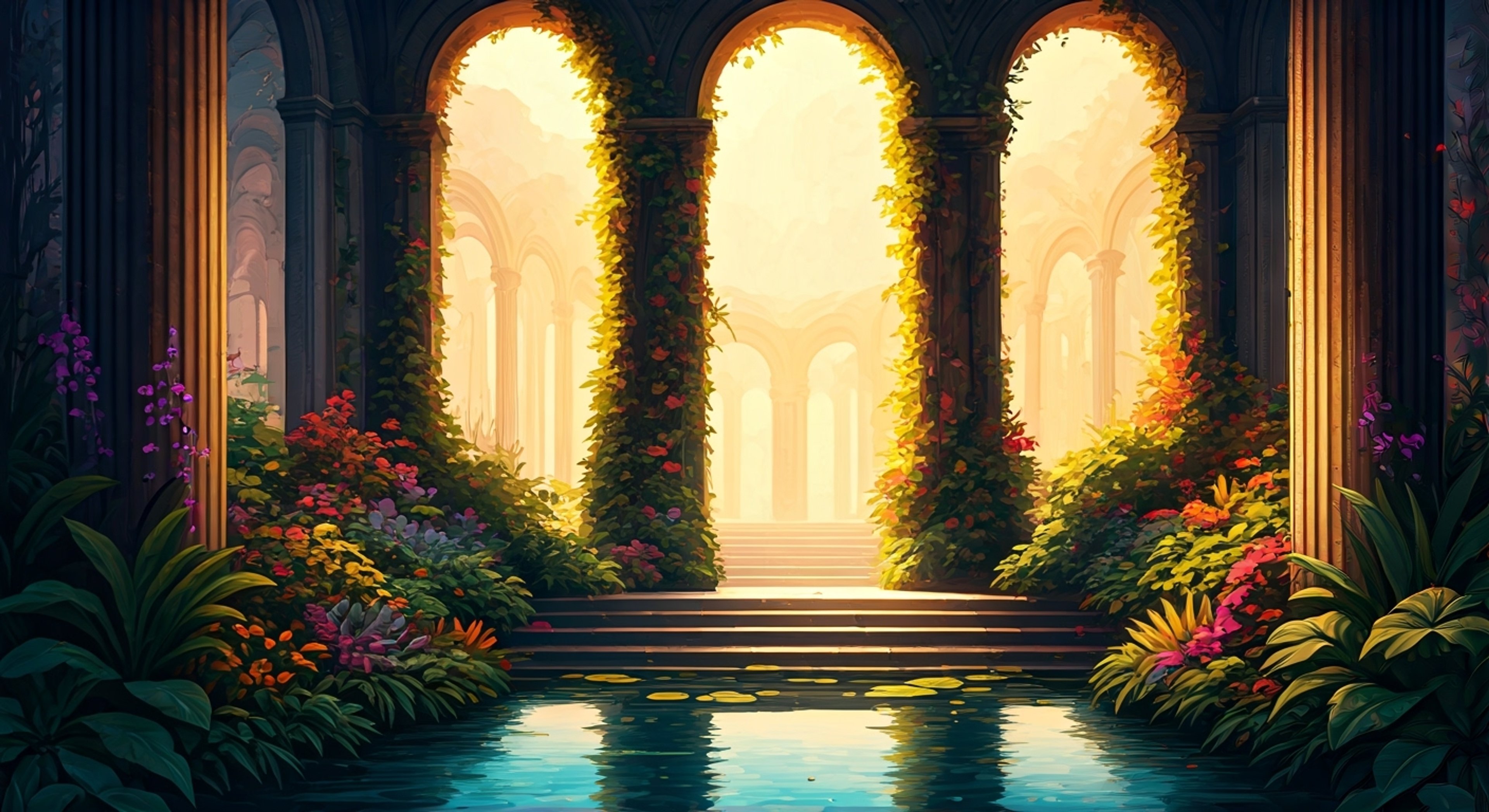 You find yourself unexpectedly transported to a lush garden paradise, where the former Titaness Calypso tends to magical plants and healing herbs. Though initially alarming, her presence proves both intimidating and oddly comforting as she explains the necessity of your temporary stay in her sanctuary. The boundaries between captivity and protection blur as ancient magic swirls around you both.